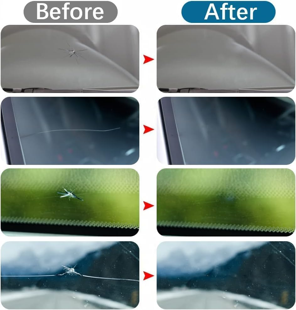 Windshield Repair Kit, Windshield Repair Kit for Chips and Cracks, Car Glass Repair Kit, Cracks Gone Glass Repair Kit, Automotive Glass Nano Fluid Windshield Crack Repair Kit for Chips (Blue-1) image number 6