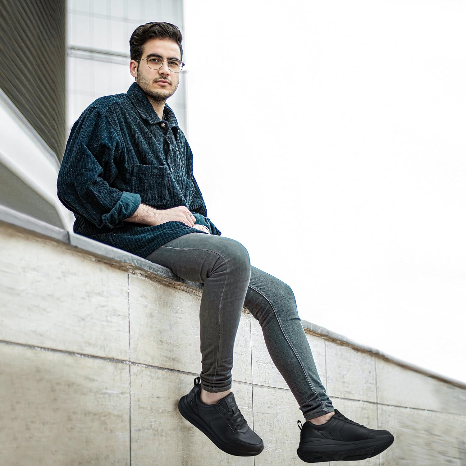 Fitville Men'S Wide Fit Walking Shoes, Comfortable Dress Shoes Lightweight Leather Shoes for Swollen Feet Plantar Fasciitis image number 7