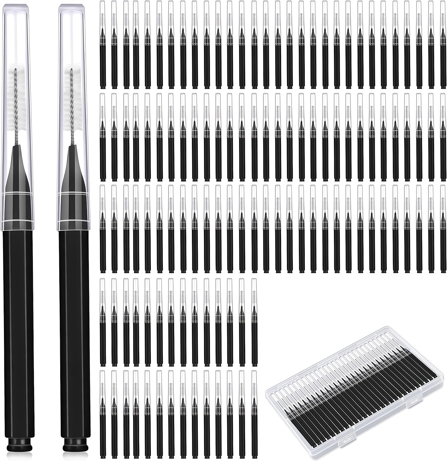 Interdental Brushes 120 Pieces, Braces Brush Cleaner Orthodontic Flossers Toothpicks Floss Picks for Braces Kit for Teeth Cleaning Tools Spiral Dental Brush Head for Efficient Oral Care (Black) image number 5