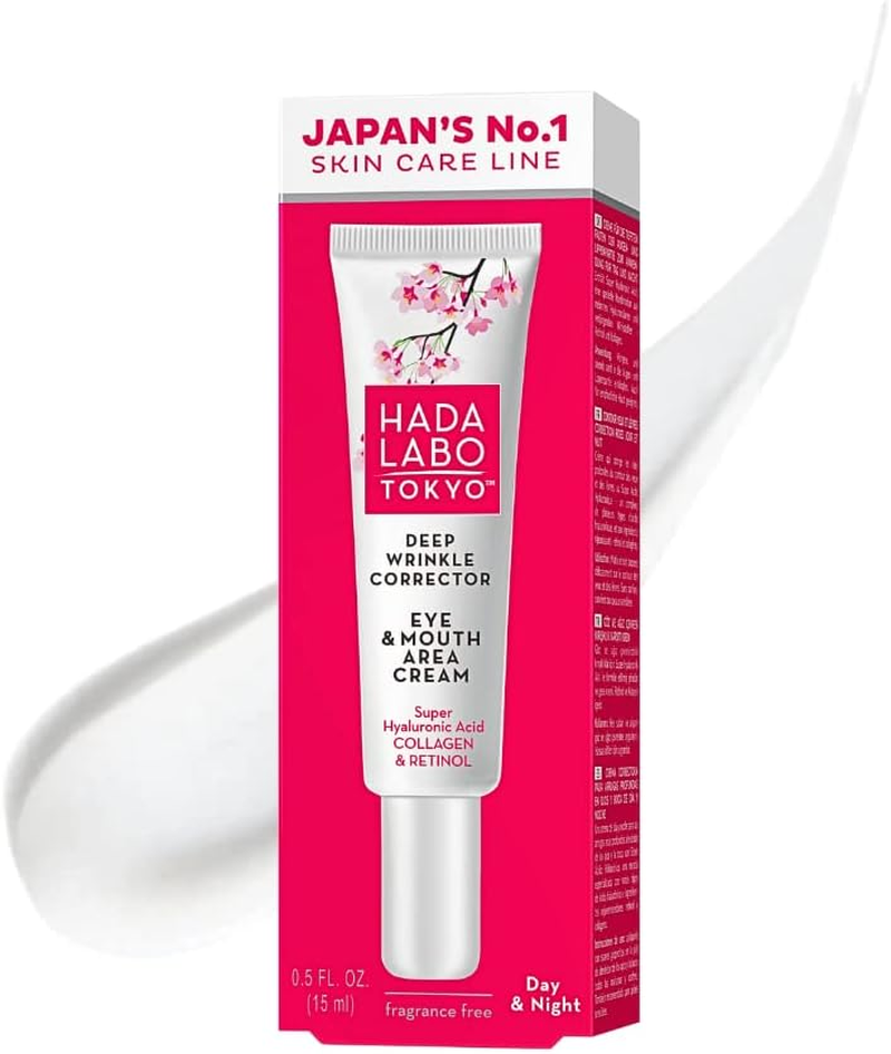 Hada Labo Deep Wrinkle Corrector Eye & Mouth Cream &ndash; Anti-Aging Treatment with Super Hyaluronic Acid and Collagen &ndash; 15Ml image number 5