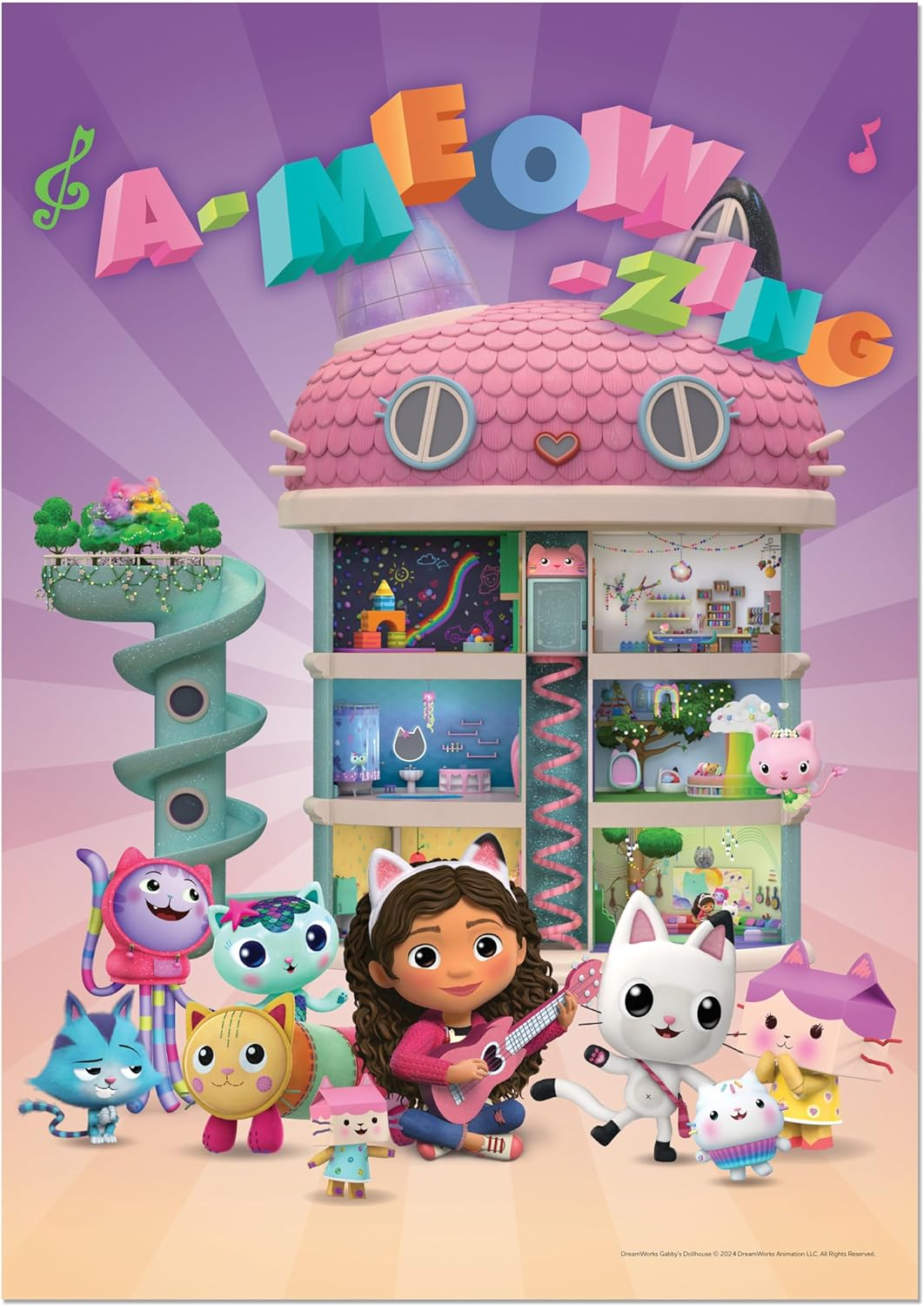 Hinkler Super Gabby'S Dollhouse 64-Page Colouring Book Kit with Markers, Stickers, Tattoo Sheet, and A3 Poster image number 5