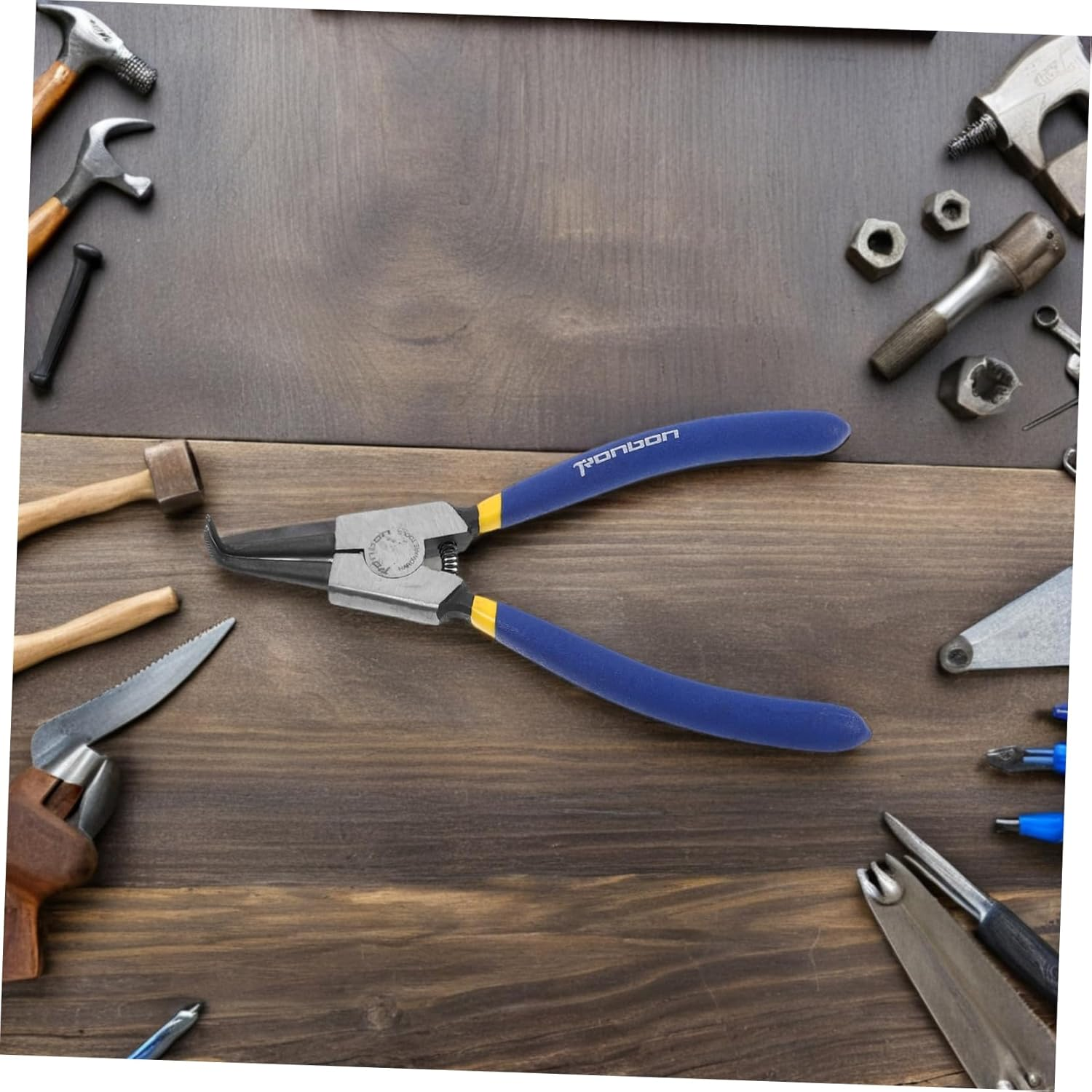 Tofficu 2Pcs Locking Pliers Bent Nose Circlip Tools for Internal External High for Automotive Repairs Efficient Installation Removal