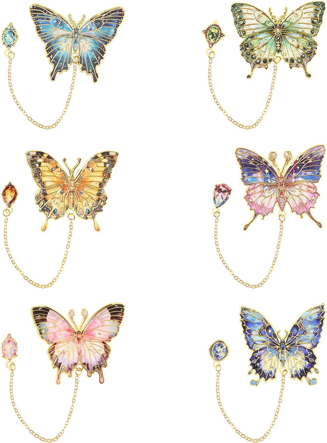 6 PCS Metal Bookmarks - Retro Oil Painting & Butterfly Designs for Women image number 3