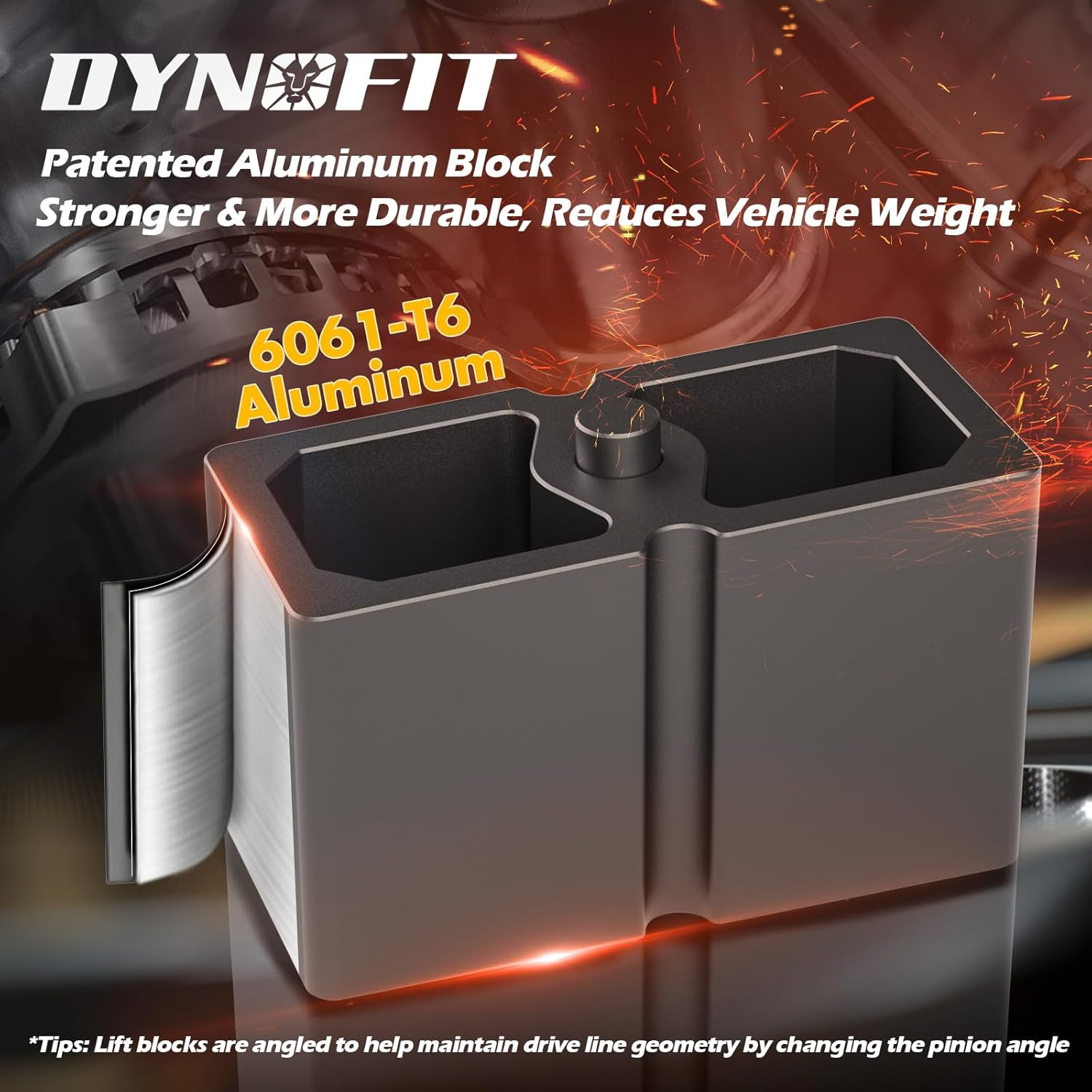 Dynofit 3" Front & 2" Rear Lift Kits for 2007-2024 Silverado 1500 Sierra 1500 (2WD/4WD), Full Suspension Leveling Kit with Front Strut Spacers and Block U-Bolt Set