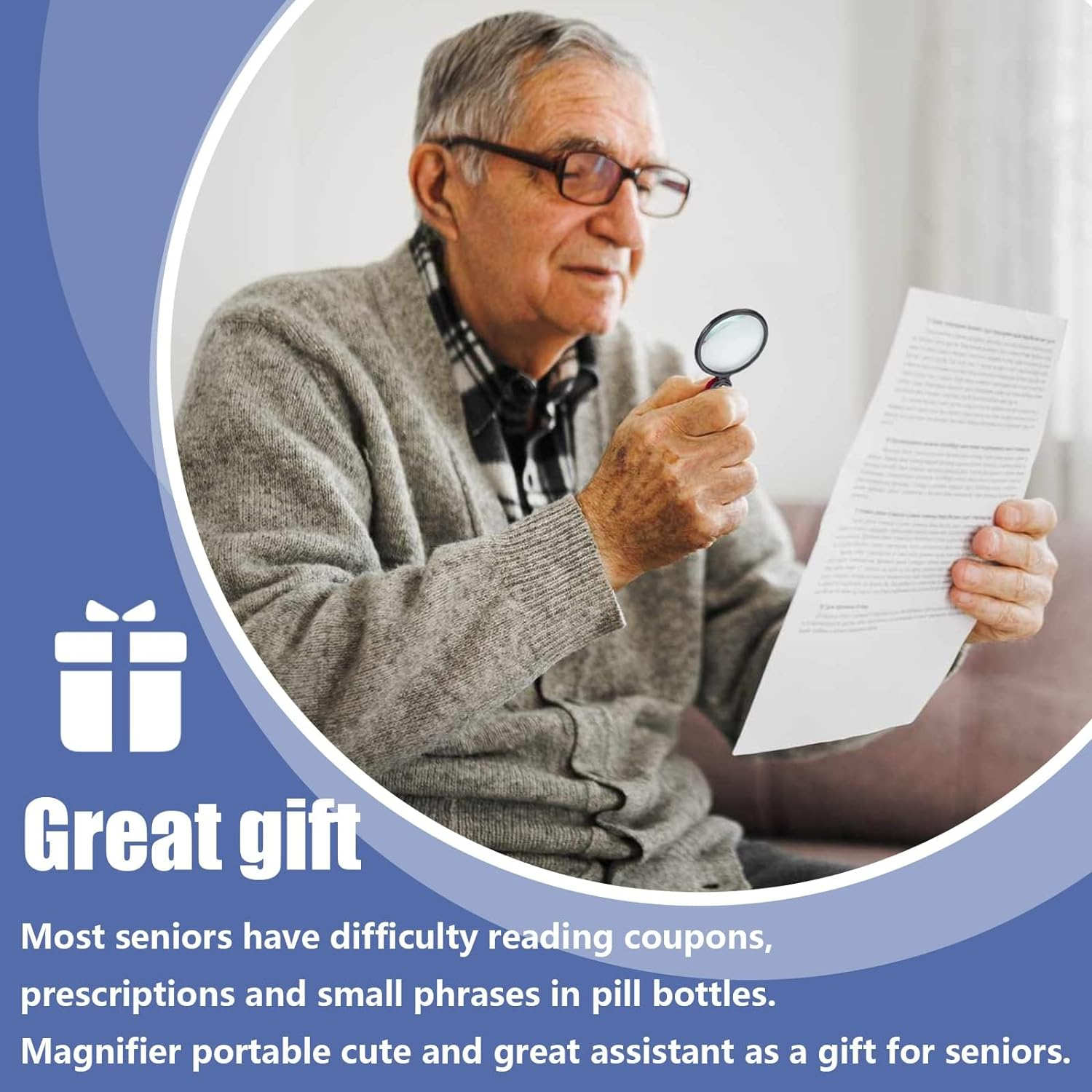 Magnifying Glass, 2 Pcs 8&times; Pocket Magnifying Glass with Rotating Protective, Pocket Magnifier for Reading, Books, Jewelry (50Mm/2Inch) image number 5