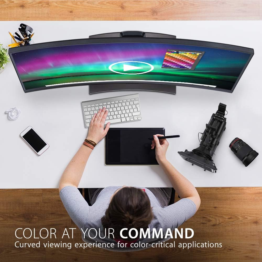 Viewsonic VP3481A UWQHD Curved Monitor with Docking Station, Black, 34-Inch Size