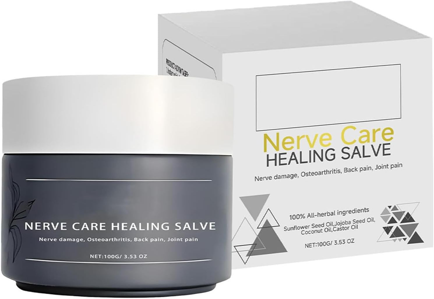 Elycura Nerve Care Healing Salve, Muscle Relaxation & Tingling Relief, Nerve Soothing Cream, Natural Ingredients, Effective Relieffor Back, Neck, Hands, Knees (3Pcs)
