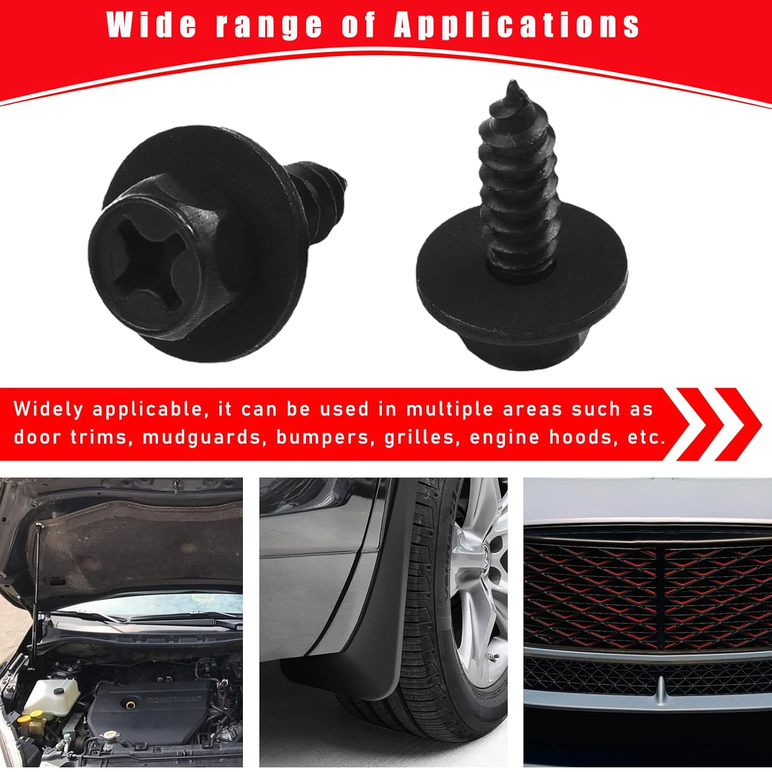 20 PCS Car Fender Liner Screw Bolt, Automotive Bumper Mud Flaps Wheel Wells Screws Bolts 90159-60498 Compatible with Tacoma, Tundra, Highlander, RAV4, Prius, Es300H, GS350 image number 5