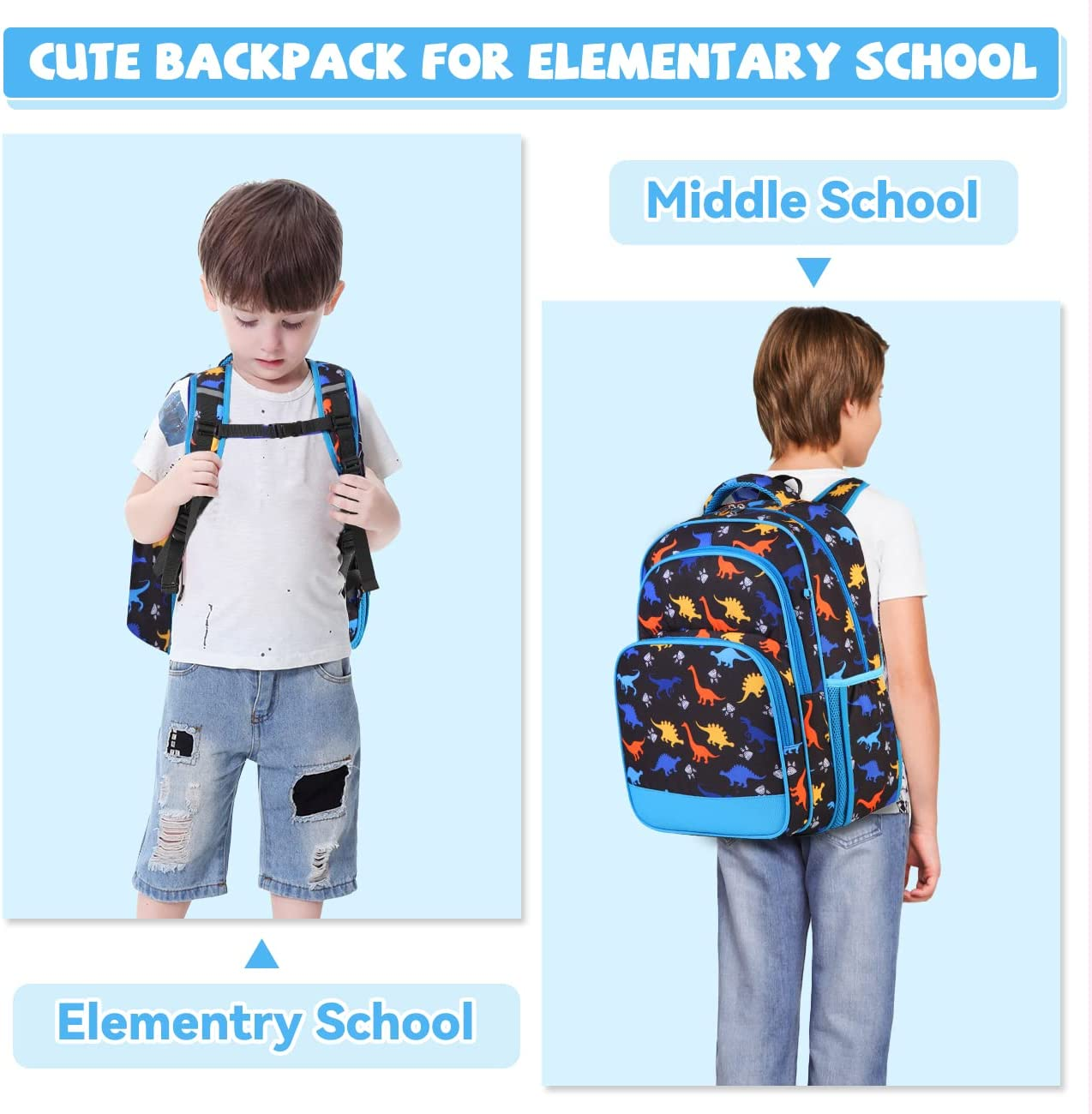 Kids Backpacks,Vaschy Large Water Resistant Backpack for Preschool/Primary/Elementary School Bookbag for Boys Girls with Reflective Tape