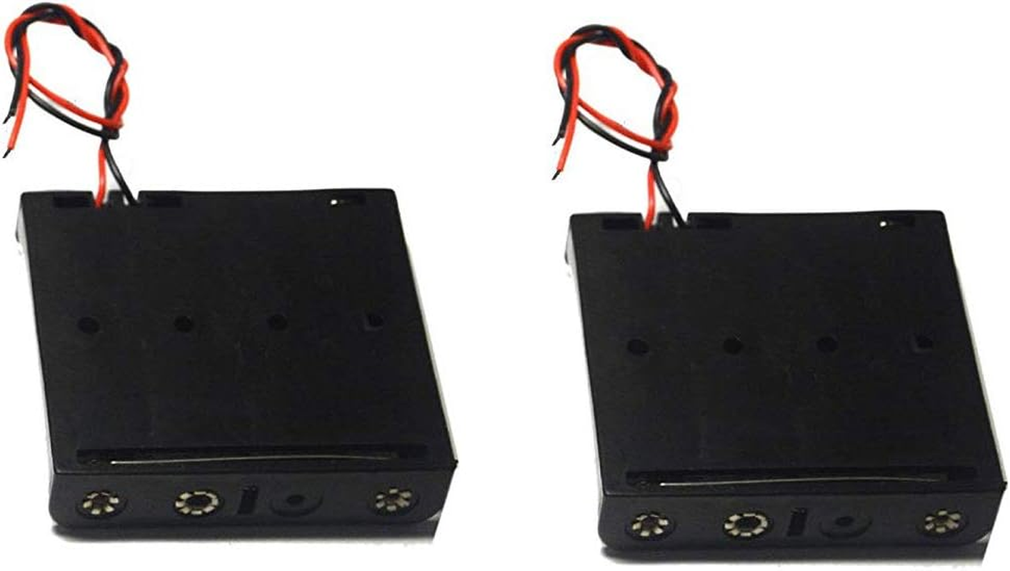 LAMPVPATH (Pack of 2) 4 AA Battery Holder, 4 AA Battery Holder with Leads, 4 AA Battery Holder with Wires image number 1