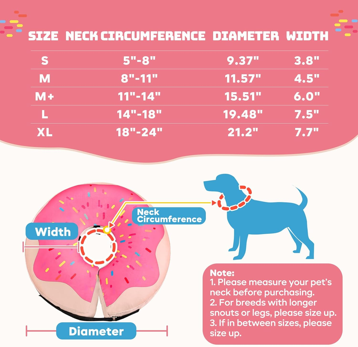 Gimars Inflatable Dog Cone Alternative Dog Donut Collar after Surgery, Soft Dog Neck Pillow Recovery Cone Collar, E Collar and Elizabethan Collar Alternative for Small and Medium Dogs image number 1