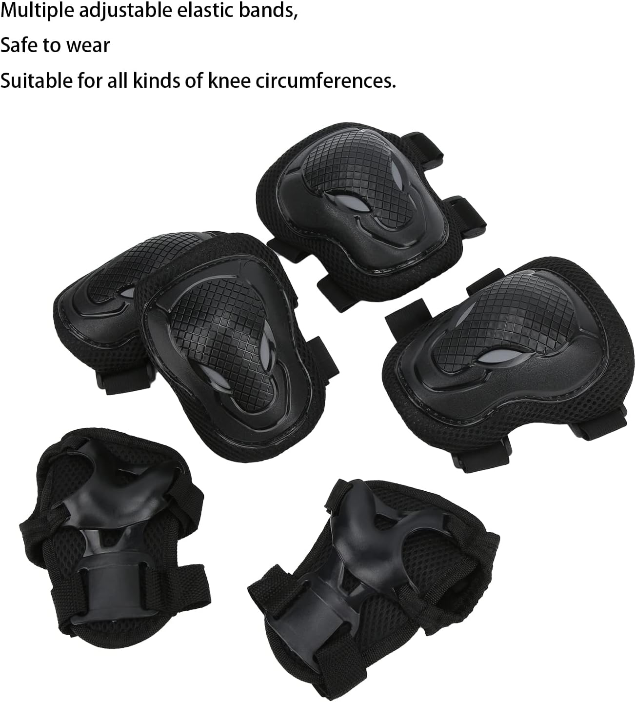 Roller Skate Protection Gear Set, Adult Knee Pads and Elbow Pads Set, Skate Wrist Guards Adult, Adjustable Comfortable Knee Elbow Pads Wrist Guards for Adult image number 3