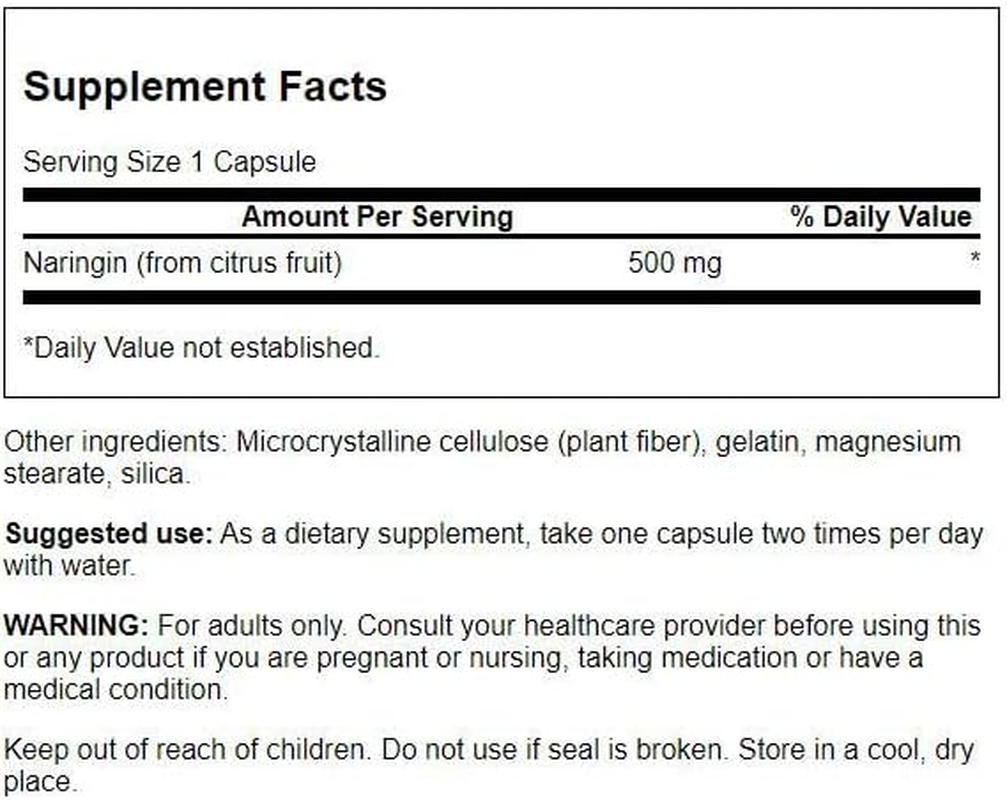 Naringin 500 Milligrams 60 Capsules image number 1