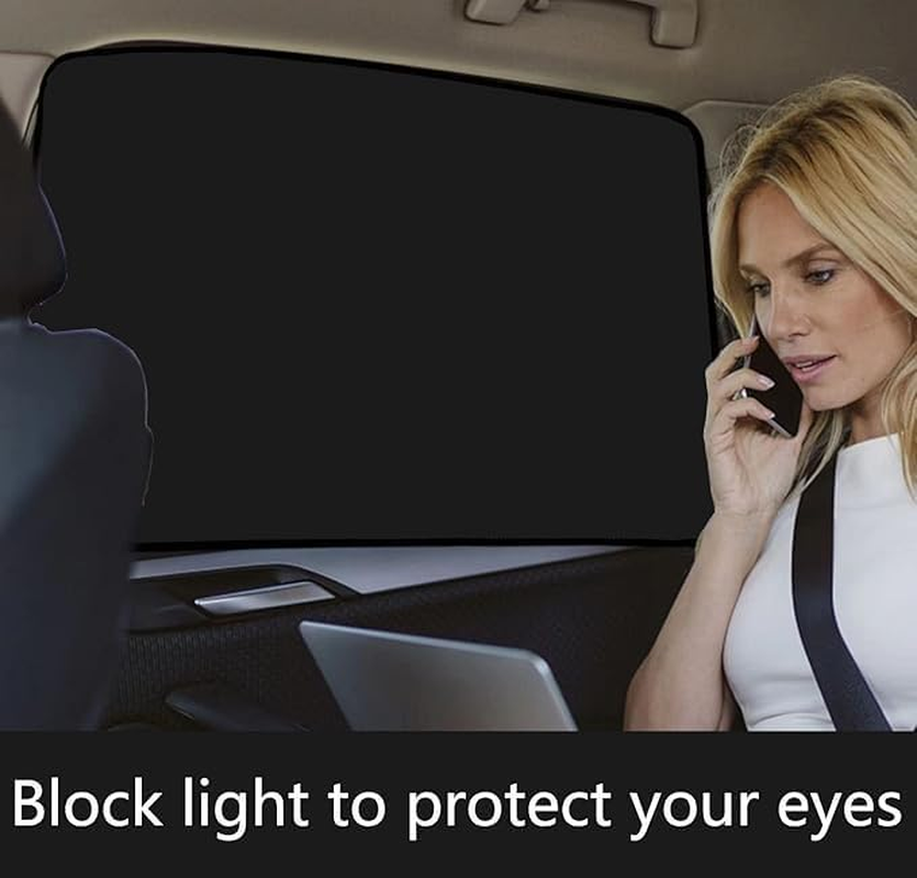 Car Side Window Sun Shades, Window Sunshades Privacy Curtains, 100% Block Light for Breastfeeding, Taking a Nap, Changing Clothes, Camping (Front&Back 4Pcs) image number 4