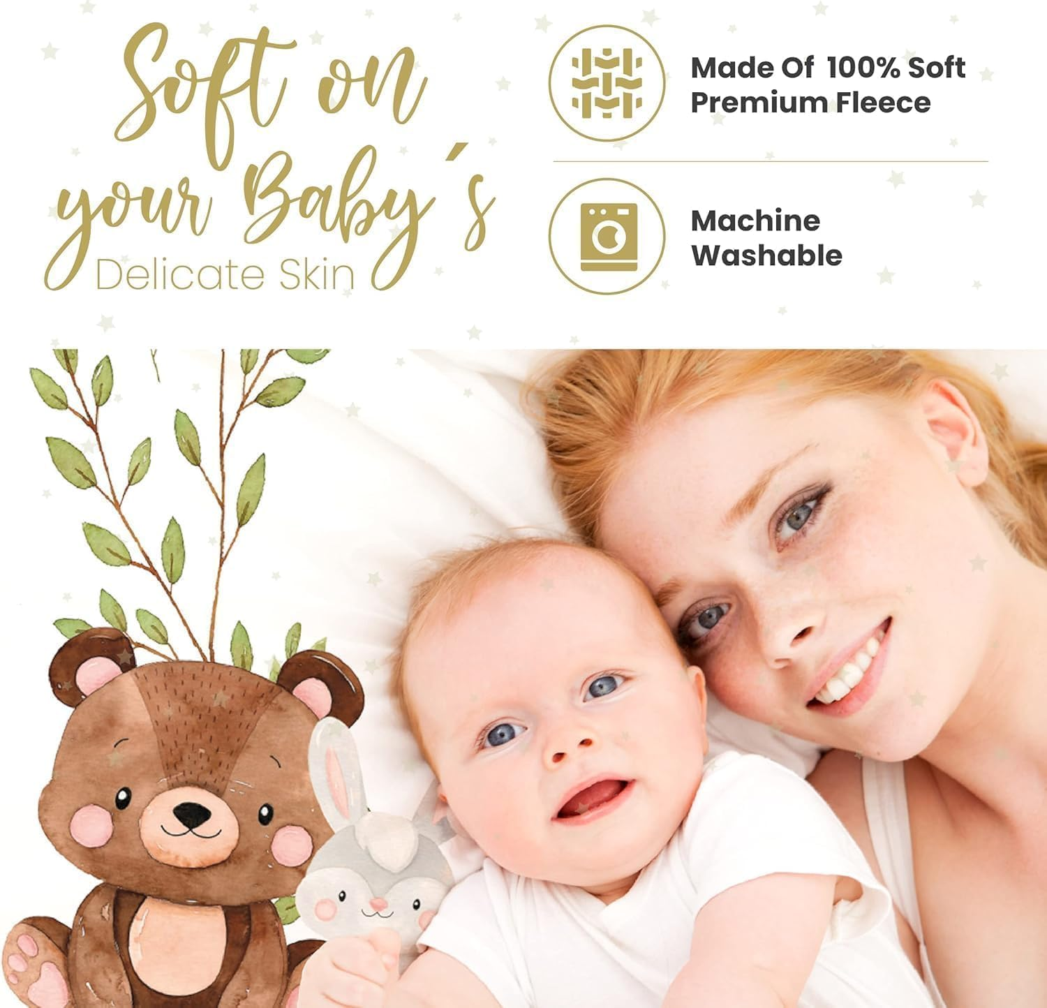 Baby Monthly Milestone Blanket, Soft Jungle Animals 30"X40" Newborn Boys and Girls'S image number 1