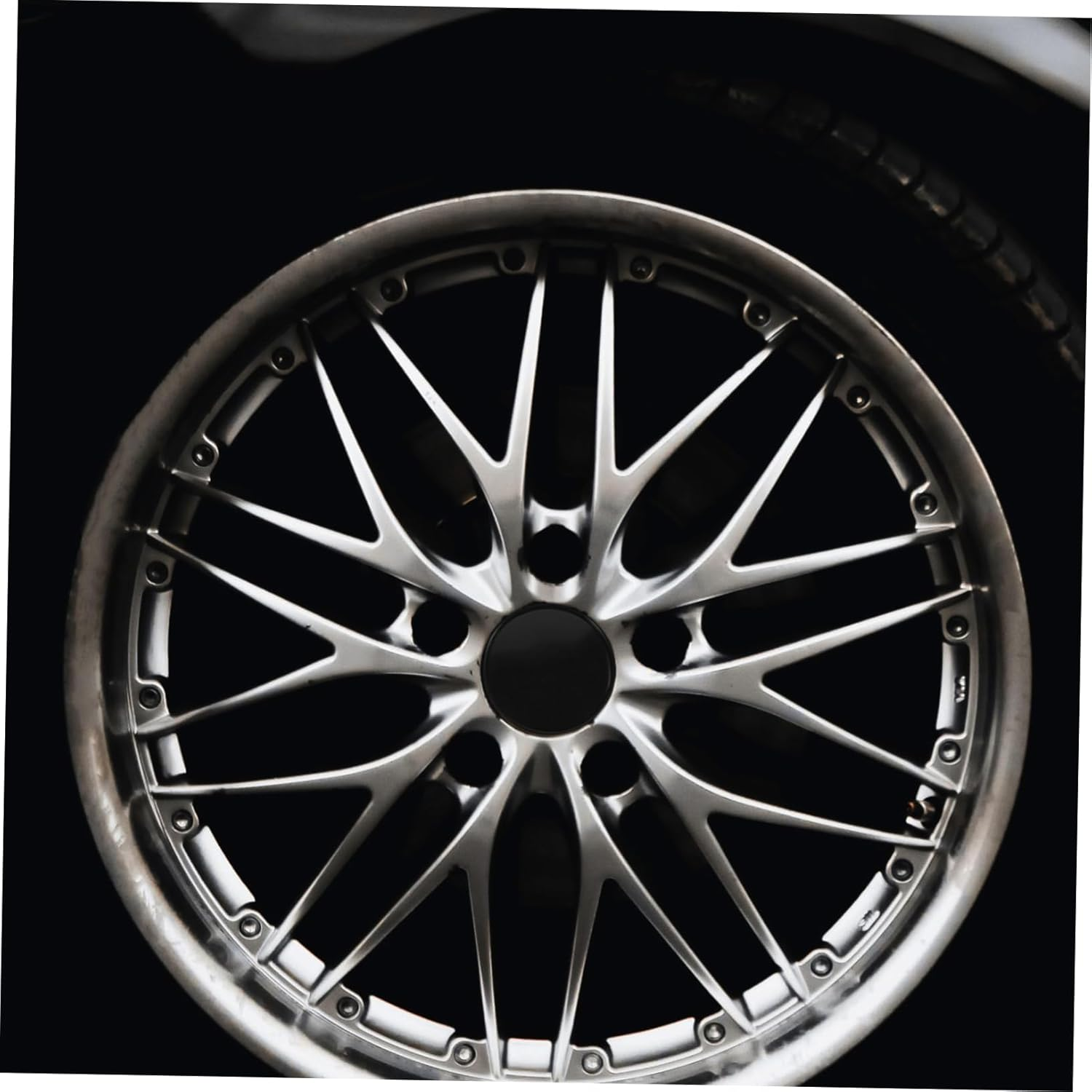 Happyyami 4Pcs Vehicle Wheel Center Caps Black Automotive Rim Hub Covers Replacement Accessories for Car Wheel Hub Decoration Suitable for Season Use image number 3