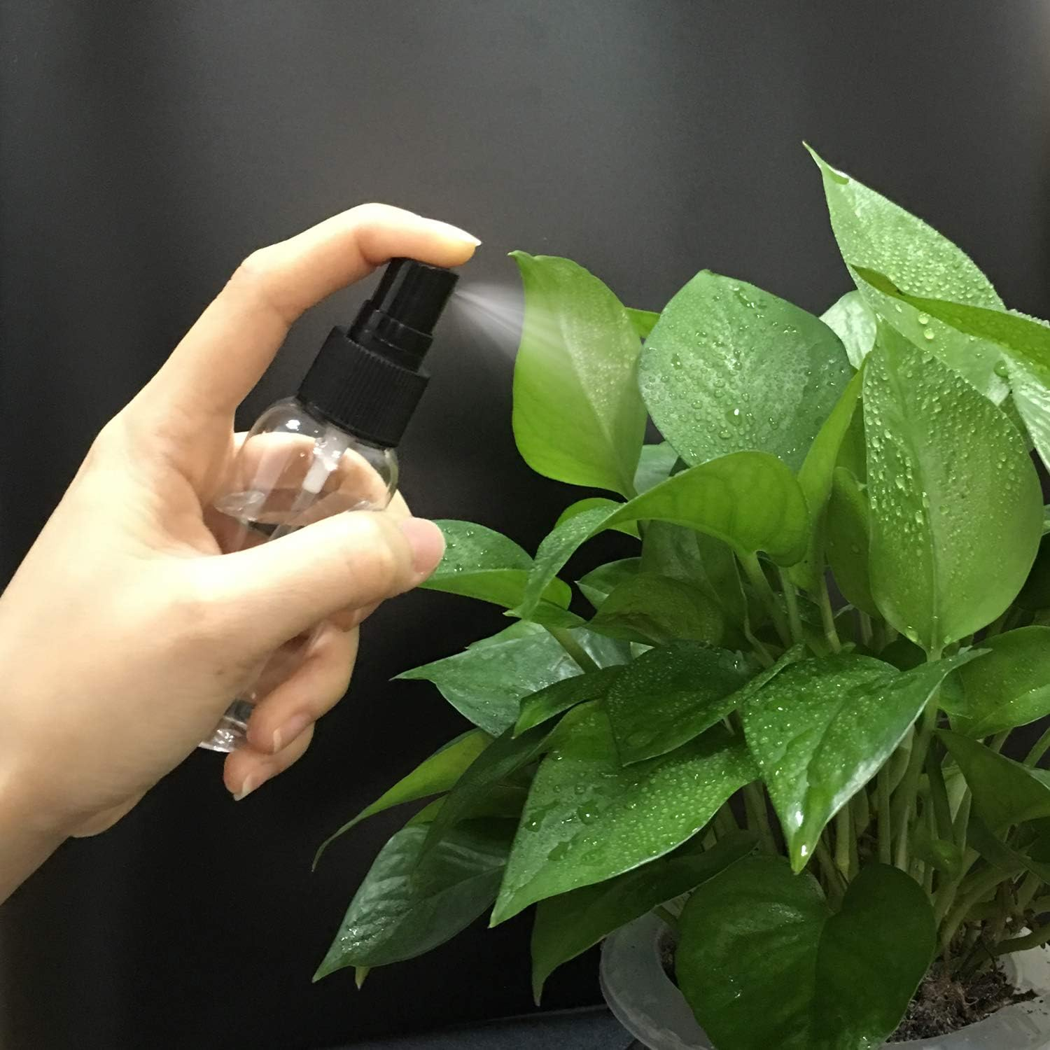 4Pcs, 100Ml Spray Bottle Empty Plastic Fine Mist Travel Atomiser Set with 2 Funnels & 12 Labels - Clear Refillable & Reusable Bottle Toiletries Liquid Containers for Cosmetic Make-Up by Jamhoodirect, Transparent, Mini Size