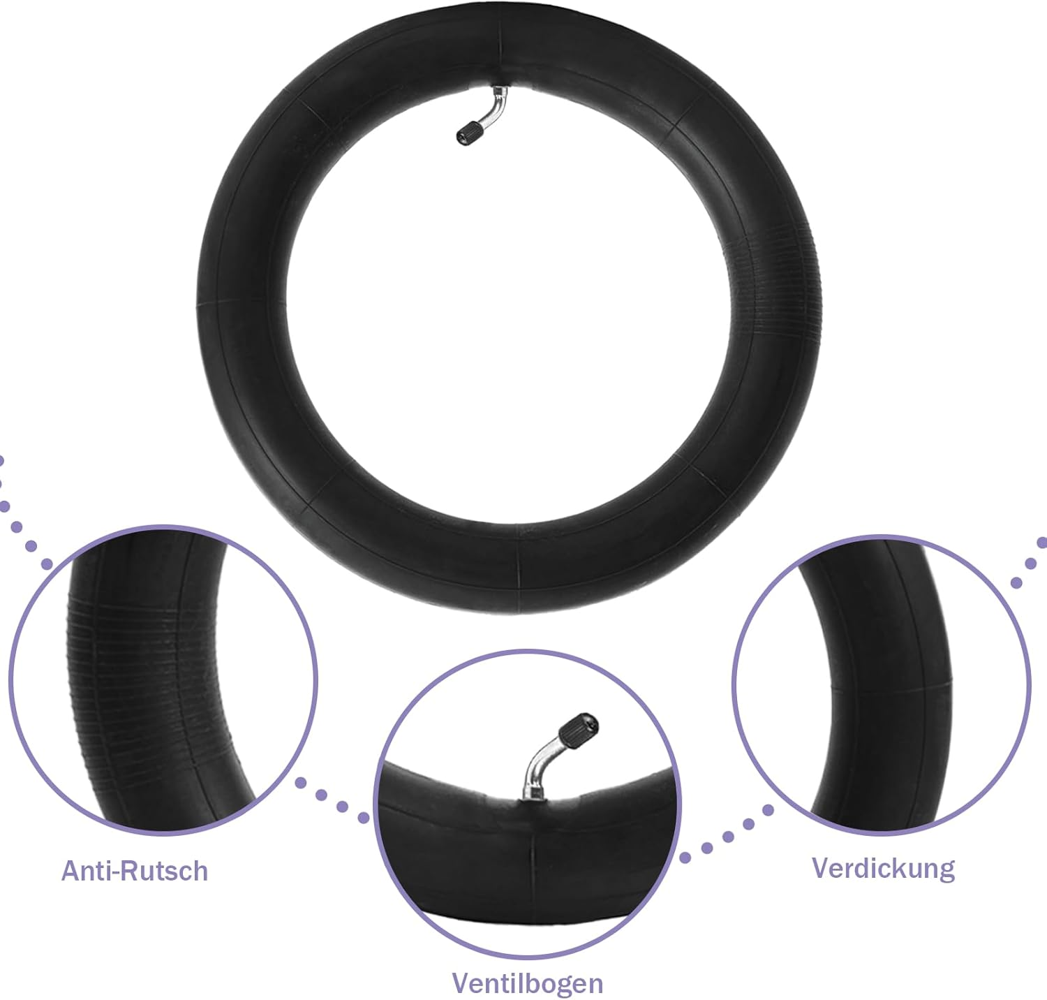 Pack of 2 10 X 2.125 Inner Tube 10 X 2.125 E Scooter Tyres 10 Inch for Ninebot F20/F25/F30/F40 Electric Scooter