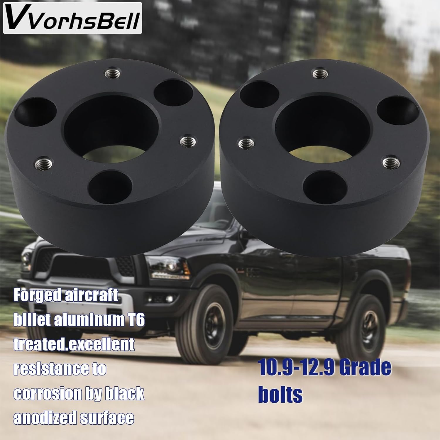 3" Front Leveling Lift Kits for 2009-2022 Ram 1500 4WD 4X4,3 Inch Front Strut Spacers for Dodge Ram Suspension Lift Kits image number 2