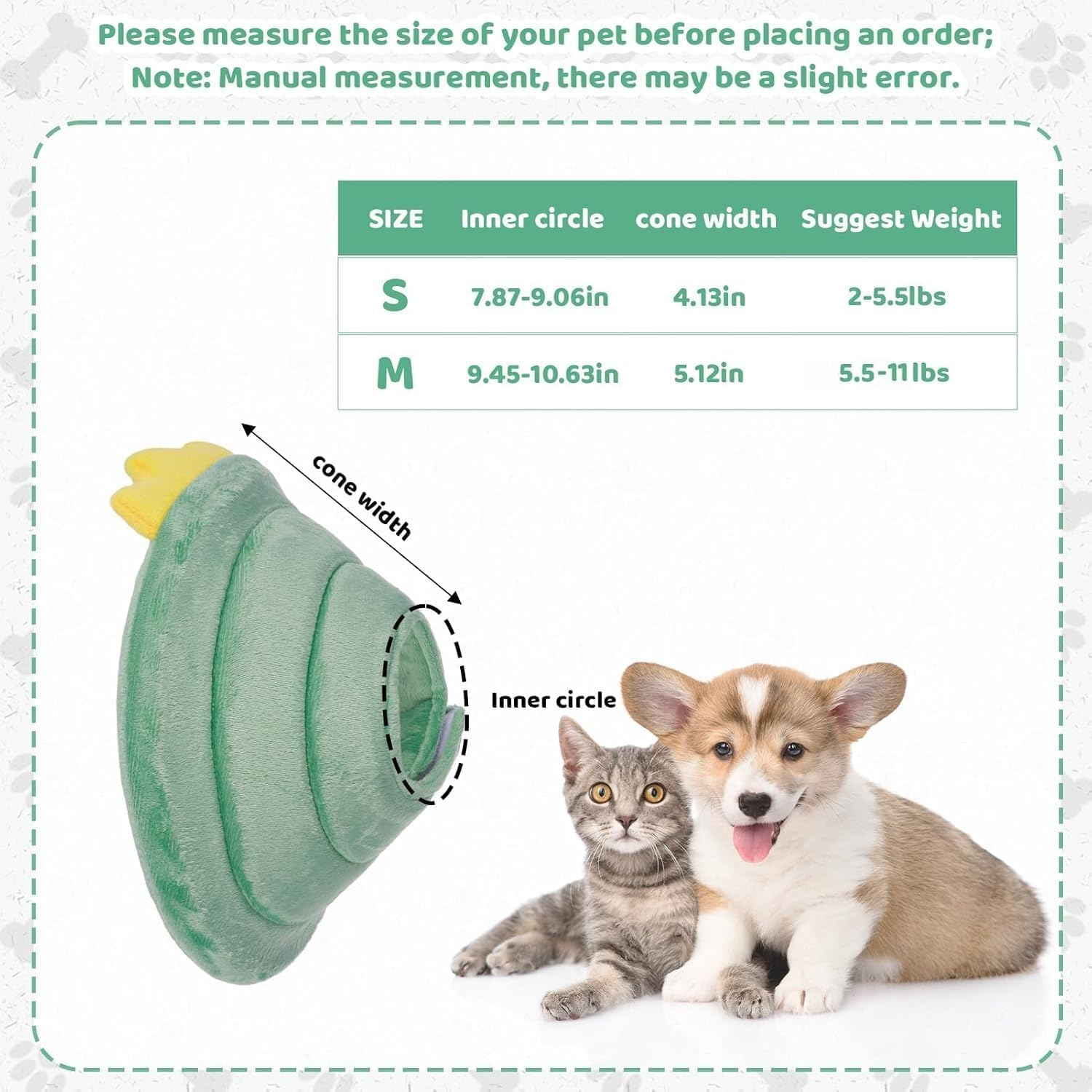 Cat Cone Collar Soft, Cute Cat Recovery Collar Soft Adjustable Cat Cones to Stop Licking Comfortable Breathable Lightweight Neck Cone for Cats Kittens Pet after Surgery (S) image number 5