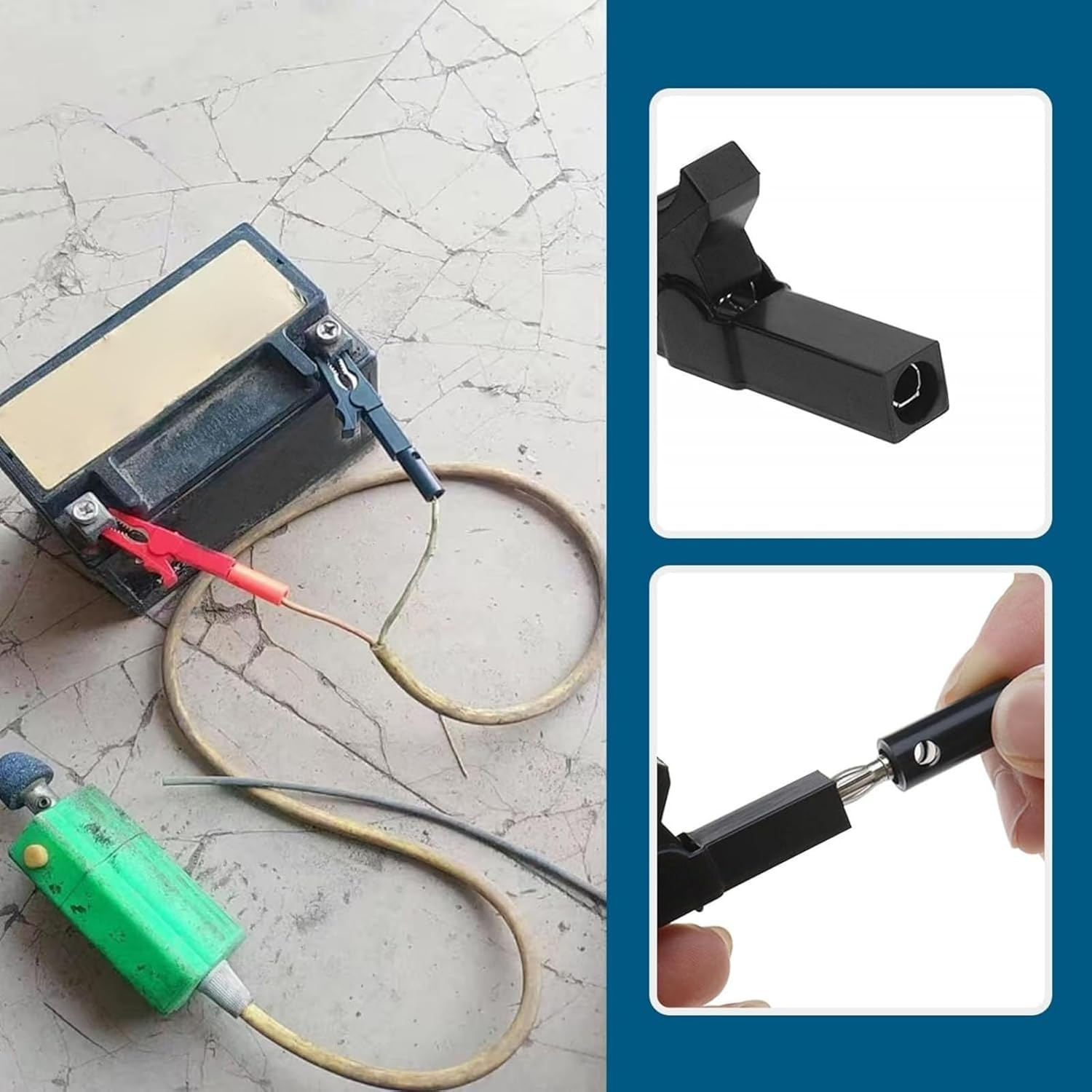 SNOKAY 5 Colors Alligator Clips with 4Mm Banana Plugs 220V 30A Full Insulated Automotive Car Battery Alligator Clips Electrical Test Clips for Multimeter Test Leads, Pure Copper and PVC Material image number 3