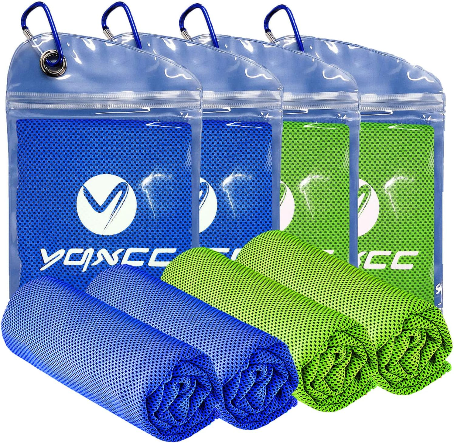 YQXCC 4 Pack Cooling Towels (40"X12") Cool for Neck, Microfiber Soft Breathable Chilly Towel for Yoga, Golf, Gym, Camping, Running, Workout & More Activities