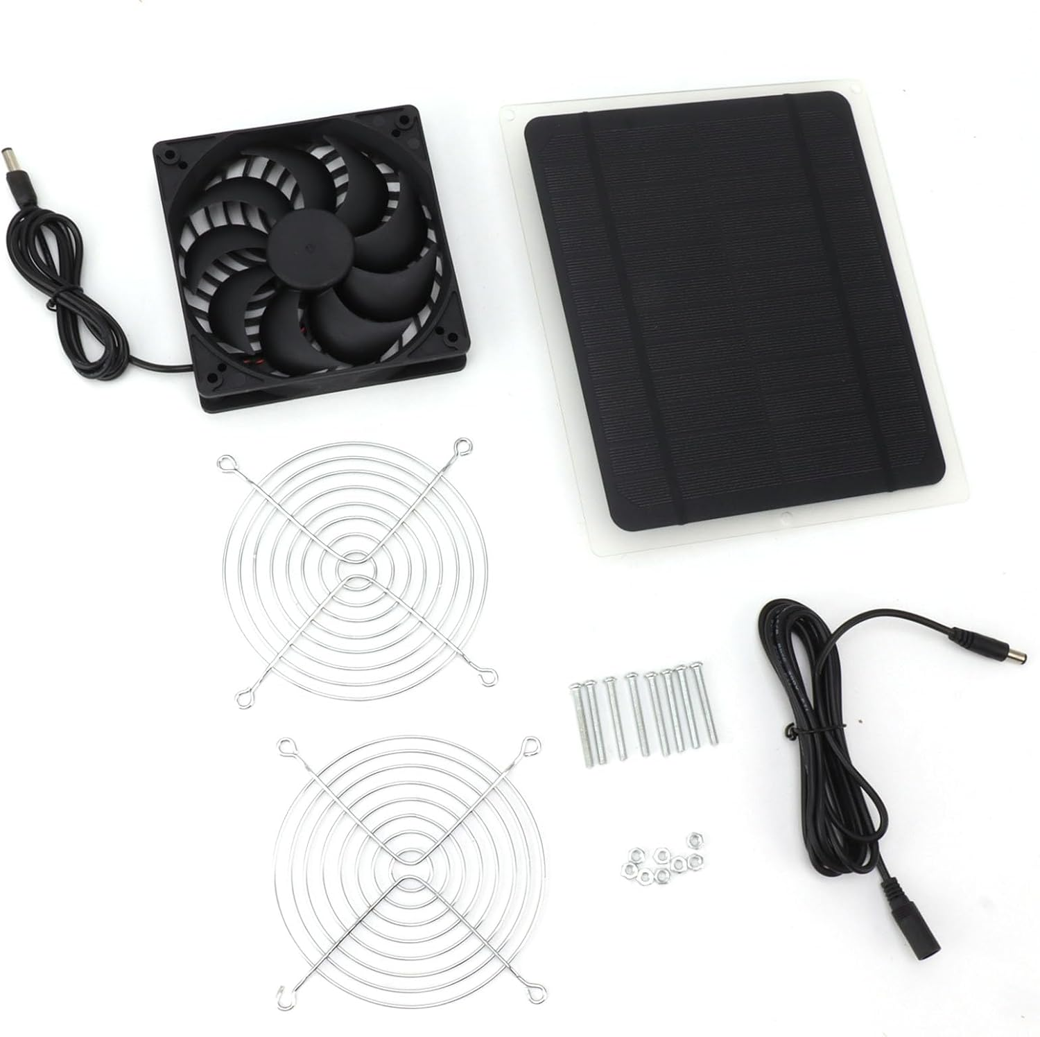 10W Weatherproof Solar Powered Fan Wall Mounted Solar Powered Exhaust Fan Kit, Solar Panel Powered Fan Kit for outside Small Chicken Coops Greenhouses Sheds Pet Houses image number 3