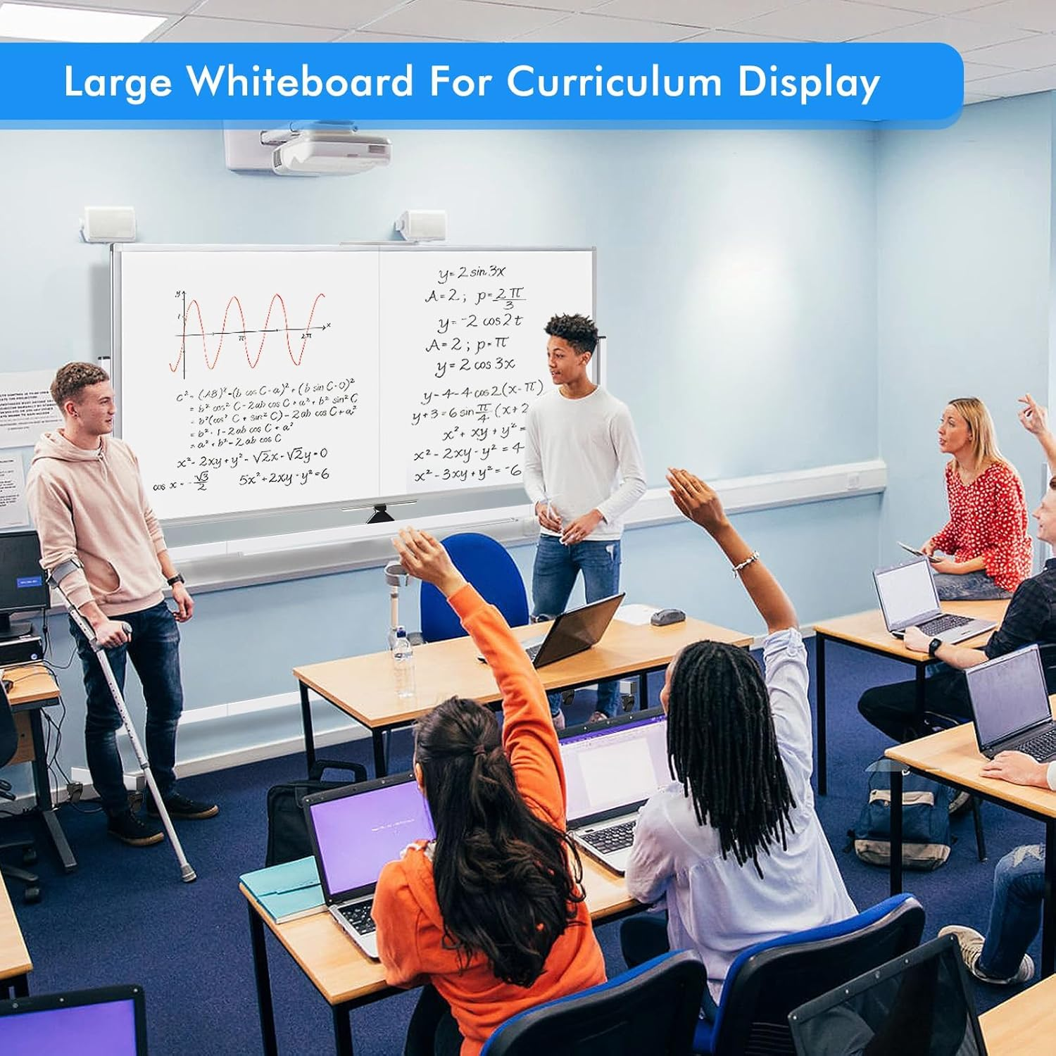 Rolling Magnetic Whiteboard, 120 * 90Cm Large Double-Sided White Board Dry Erase on Wheels, Giant Magnetic White Board Standing for Office, School, Home Office, Homeschool