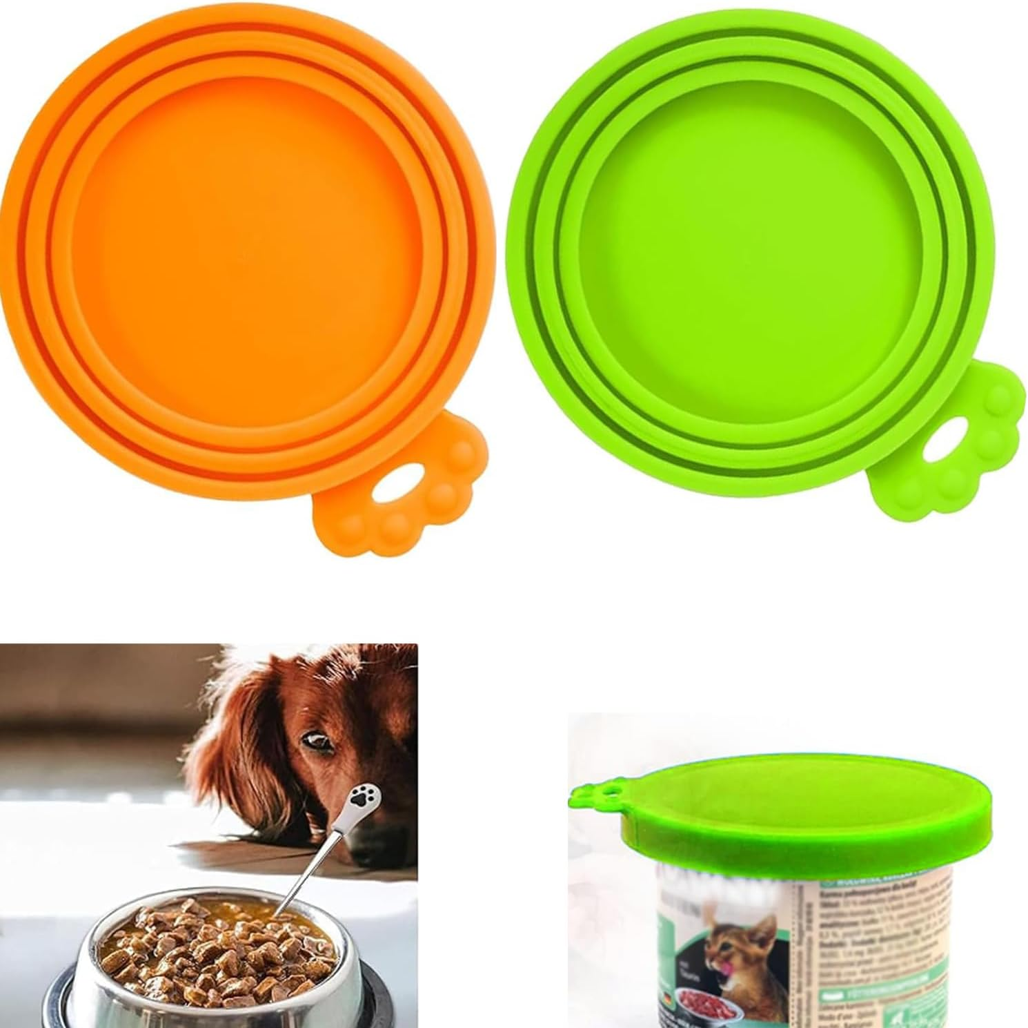 Ezranova Silicone Dog Cat Food Cans Lid for Pet Food Storage Lids for Dog Cat Food Cans Universal Size BPA Free Dishwasher Safe