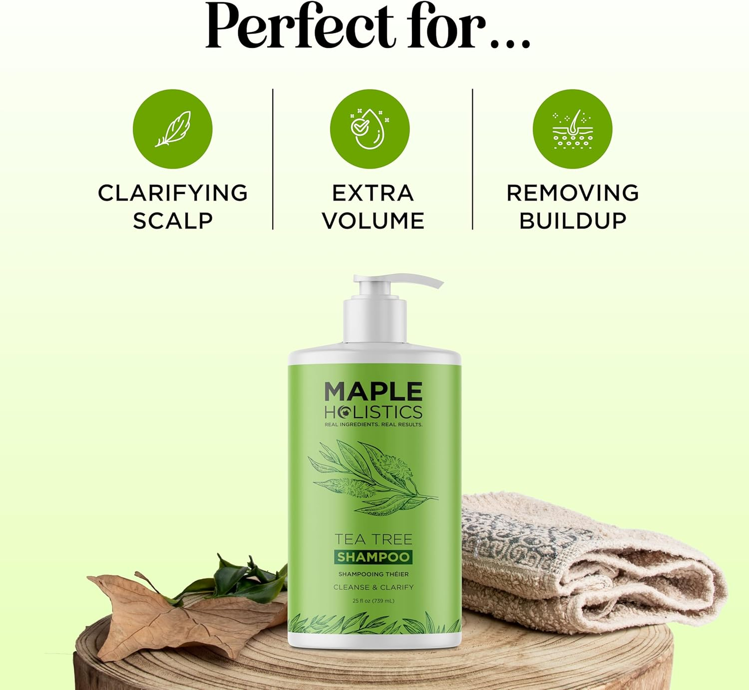 Tea Tree Oil Shampoo Sulfate Free - Deep Cleansing Vegan Tea Tree Shampoo for Oily Hair and Scalp - Daily Clarifying Shampoo for Build up with Rosemary Essential Oil for All Hair Types 25 Fl Oz image number 2