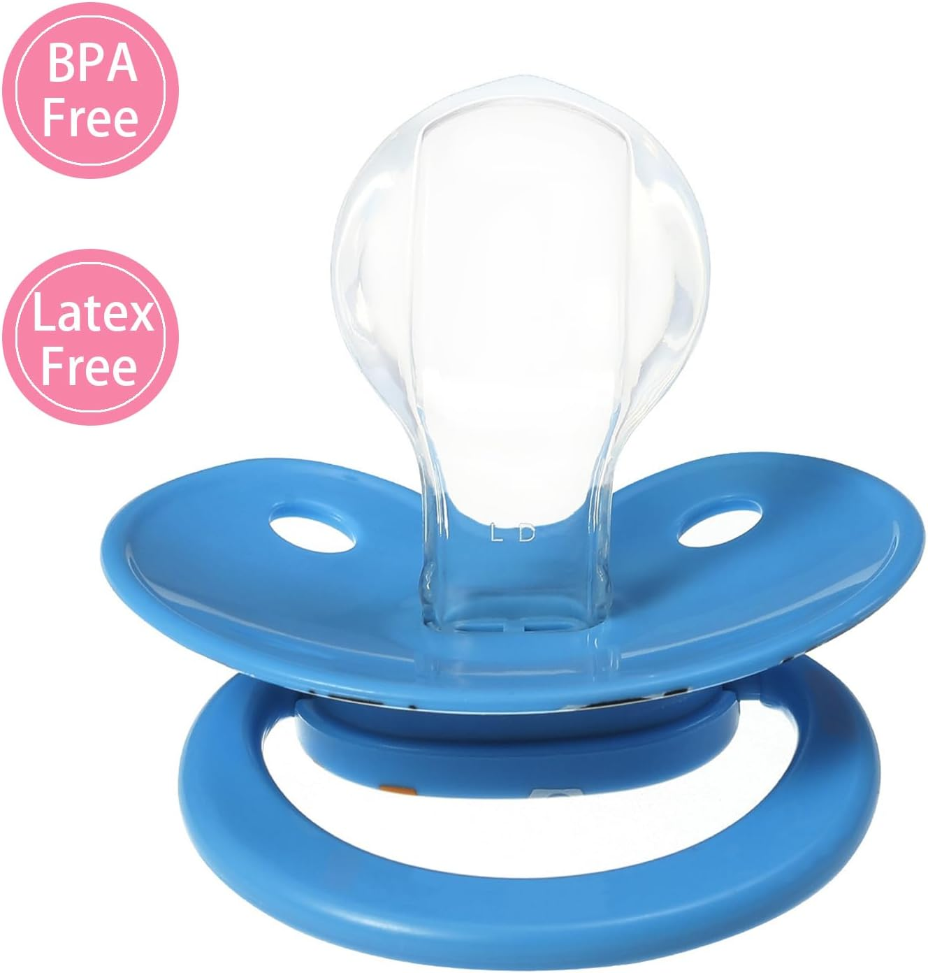 Cute Adult Pacifier for Anxiety Autistic：Big Size Butterfly Shaped Silicone Nipple Binky - Large Shield Printed Paci Blue for Sleep image number 4