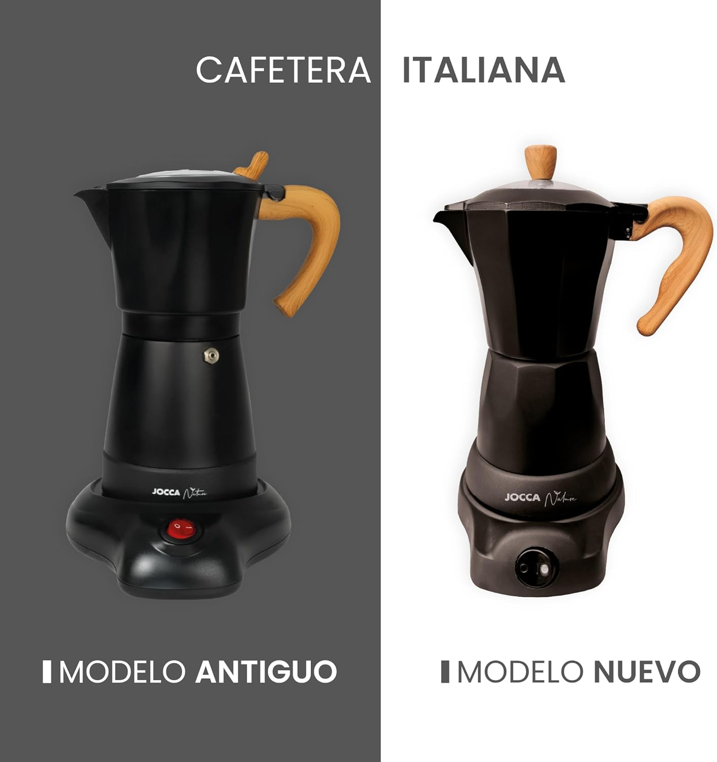 Jocca - Italian Coffee Maker Nature Black Line | 6 Cups | Cordless Jug | Electric Base | 360&ordm; Rotation | Carafe with Cold Handle | Automatic Shut-Off | Keeps the Heat (Black) image number 5
