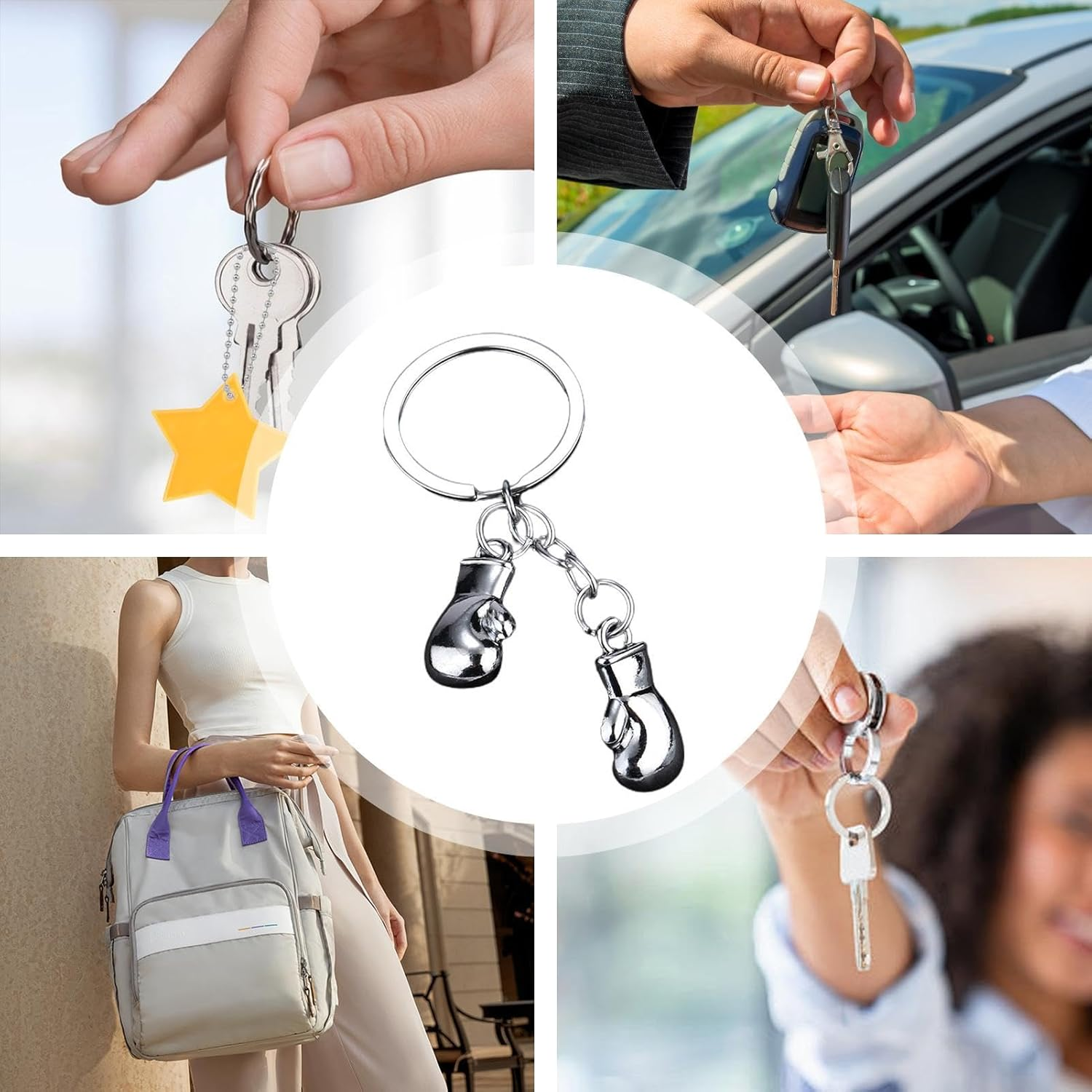 Shurzzesj Punching Glove Keychain, Metal Keychain for Backpacks | Multipurpose Metal Keychain, Fashion Decorative Keychain, Creative Cellphone Favors, Bag image number 4