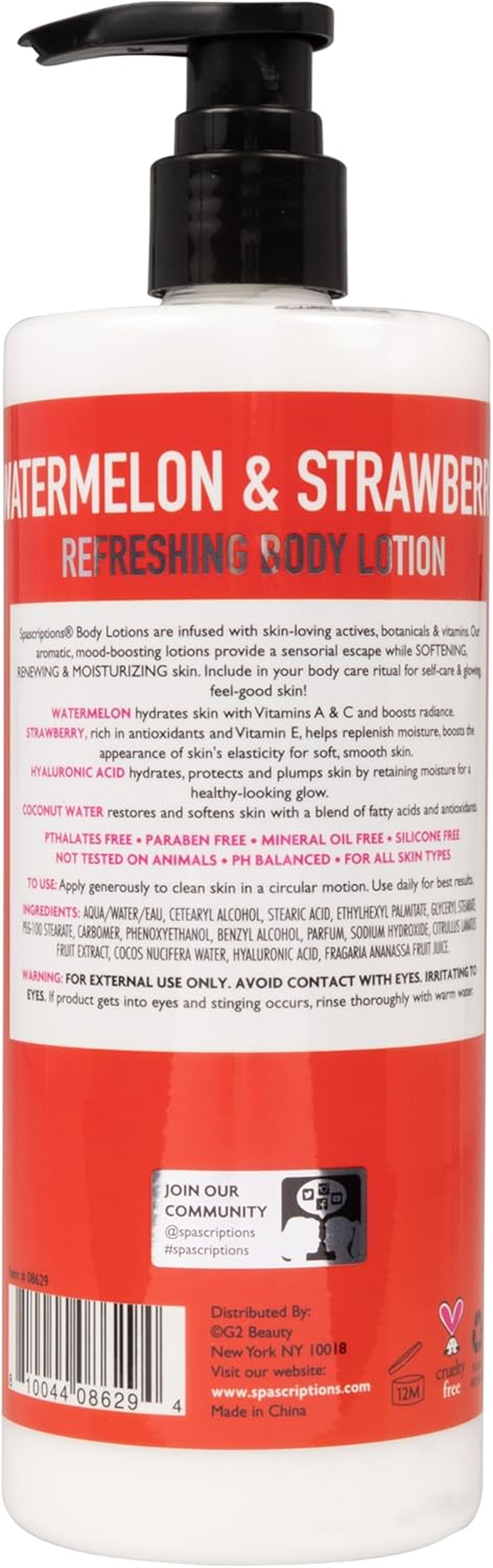 Spascriptions Refreshing Watermelon & Strawberry Body Lotion 488 Ml image number 2