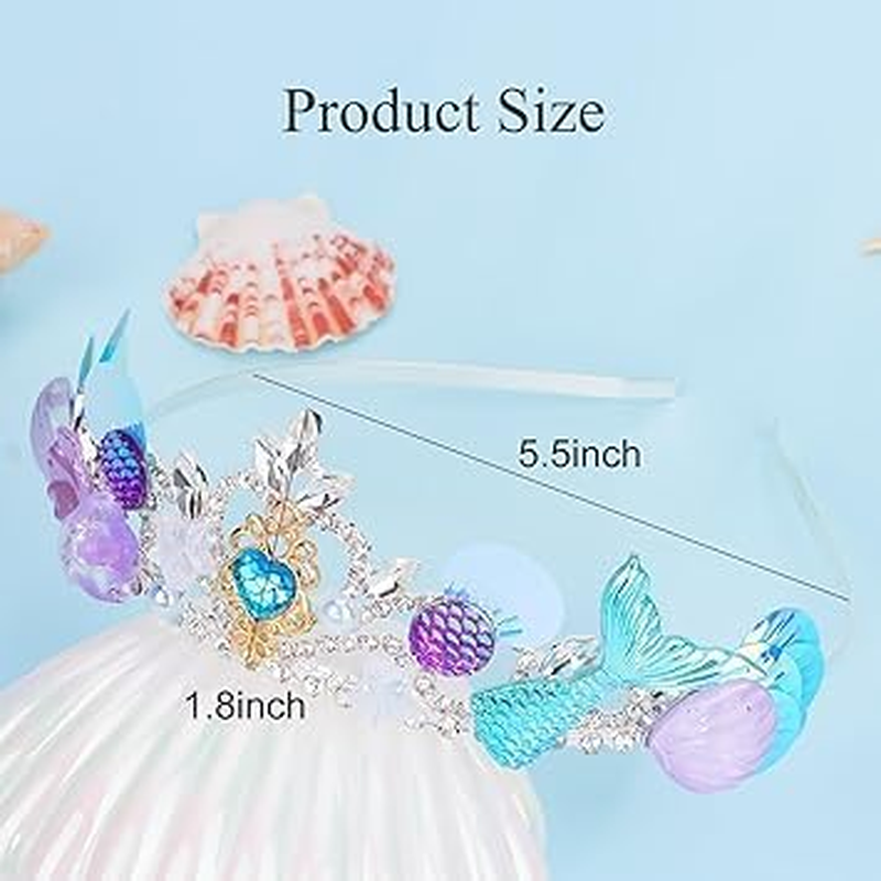 1PCS Mermaid Crown Hair Accessories: Fish Scales, Seashell Headband Tiara for Women, Girls - Costume, Birthday Party, Halloween, Prom Gifts image number 6