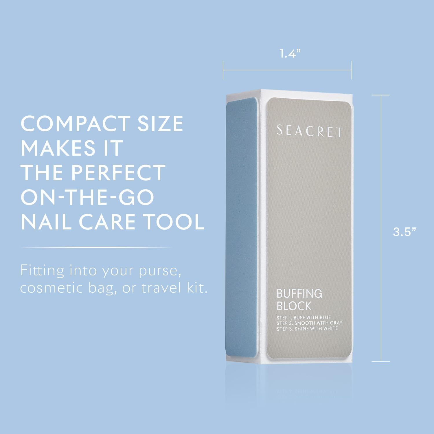 SEACRET - Professional Nail Buffing Block. 3 Ways Buffing Block the Secret for Shiny Nails. Manicure & Pedicure - Pack of 2 image number 5