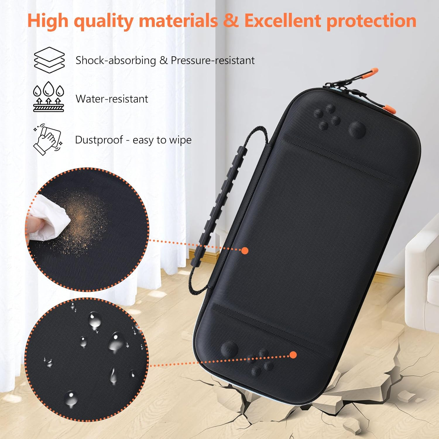 Supmay Carrying Case for Nintendo Switch 2(2025), Protective Hard Shell Portable Travel Carry Case Pouch Holds with 24 Game Cartridges and Mesh Pocket for Switch 2 Accessories, Black image number 3