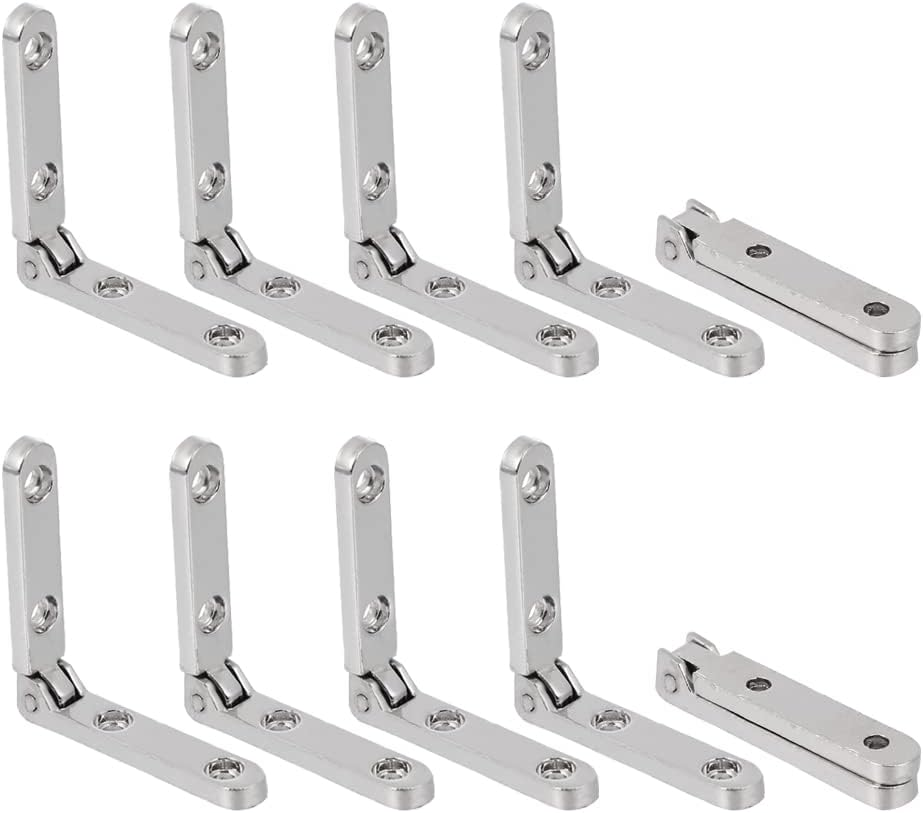 Rddconkit 10 Pcs 90 Degree Hinges Wooden Box Gift Wine Jewellery Box Chest Case Hinge Cabinet Hardware with Screws (Silver)