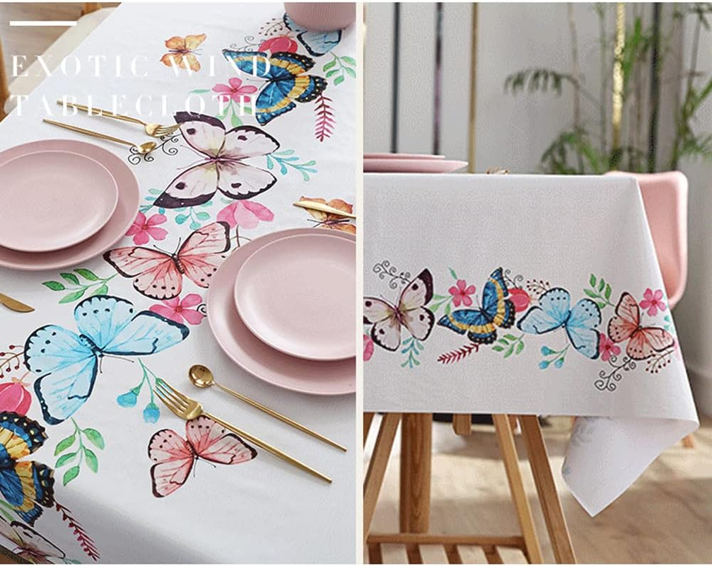 Waterproof Vinyl Tablecloths, Heavy Weight Oil Proof Wipe Clean PVC Table Cloth Plastic Table Cover for Kitchen Dining Table Indoor and Outdoor Use, 140 * 220Cm(55" X 86")