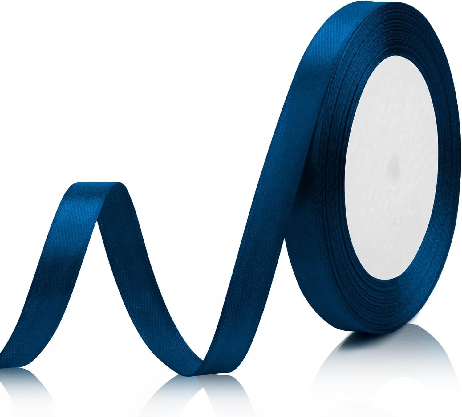 3/8 Inch 25 Yards Navy Blue Ribbon for Tree Ribbon Decorations, Fine Christmas Ribbon, Navy Blue Ribbon for Gift Wrapping image number 3