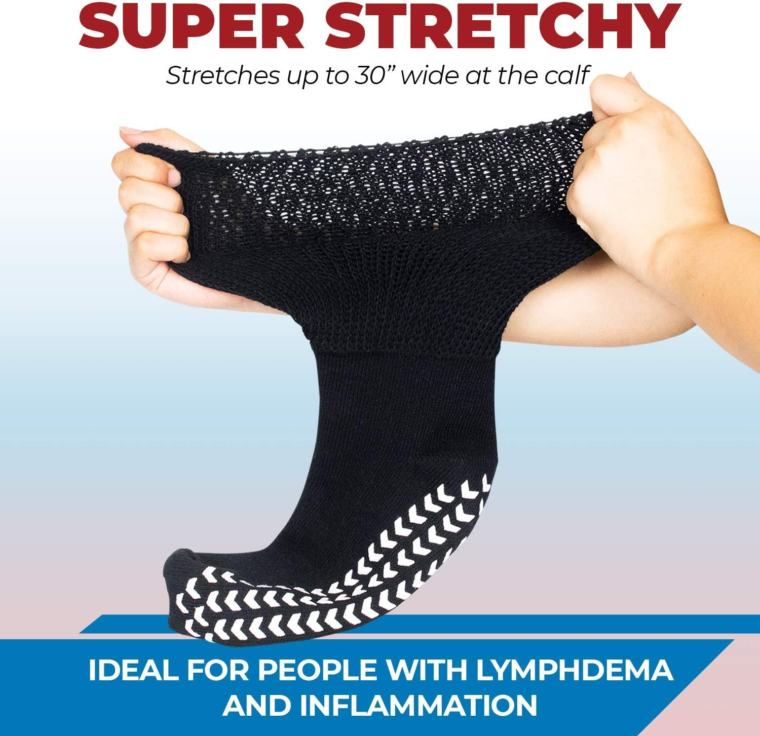 FORTIVO 3 Pairs Extra Wide Socks for Swollen Feet, Diabetic Socks for Men, Non Slip Socks, Diabetic Socks, Hospital Socks image number 3