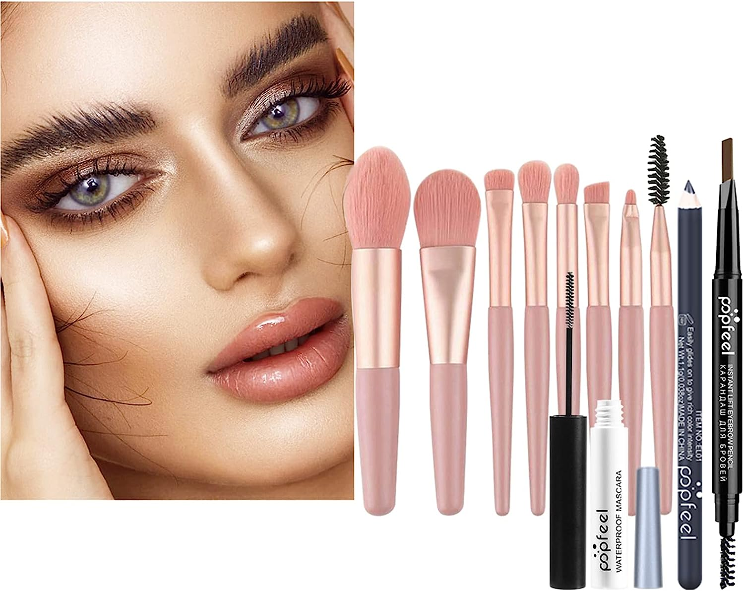 Professional Makeup Set, Roseflower Premium Eyeshadow Palette Kit with Makeup Brush Set Eyebrow Pencil, Makeup Box for Women/Girls/Teenagers - B image number 5