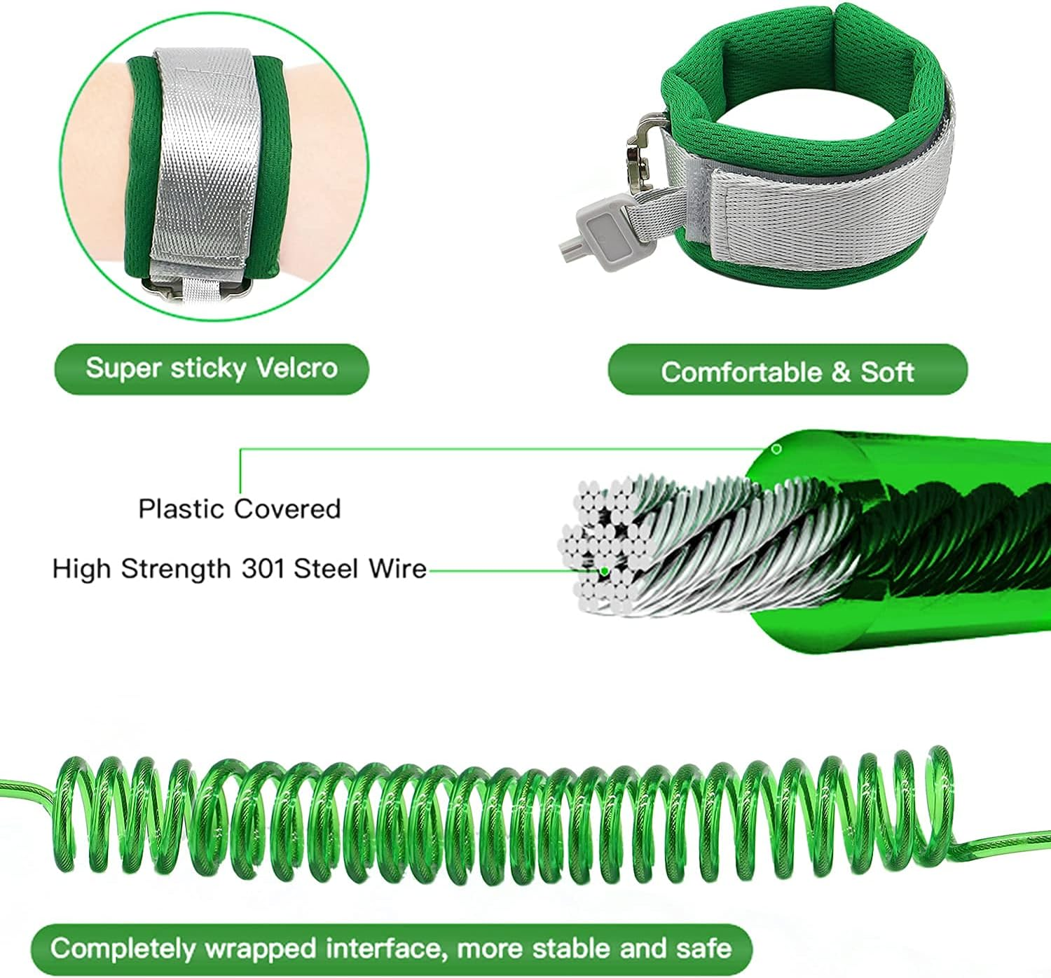 3 in 1 Kids Walking Leash, Toddler Harness Leash, anti Lost Wrist Link, anti Lost Child Backpack with Safety Leash, Kids Walking Wristband Assistant Strap Belt for Boys, Girls Outdoor Activity