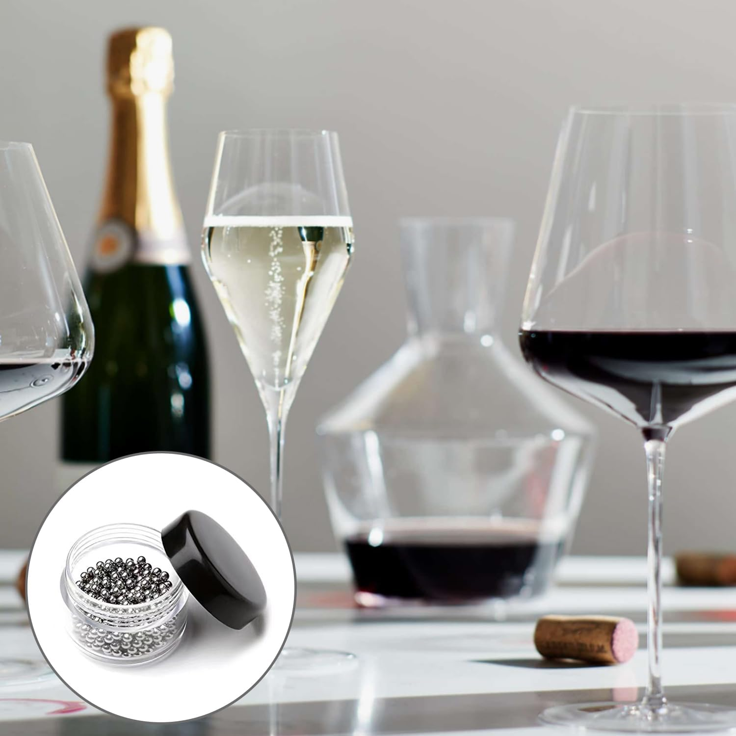 1000 Pieces Cleaning Beads, Stainless Steel Glass Cleaning Balls, Glassware Cleaning Beads, Wine Bottles Cleaning Beads, for Wine Bottle Carafe and Other Glassware image number 5