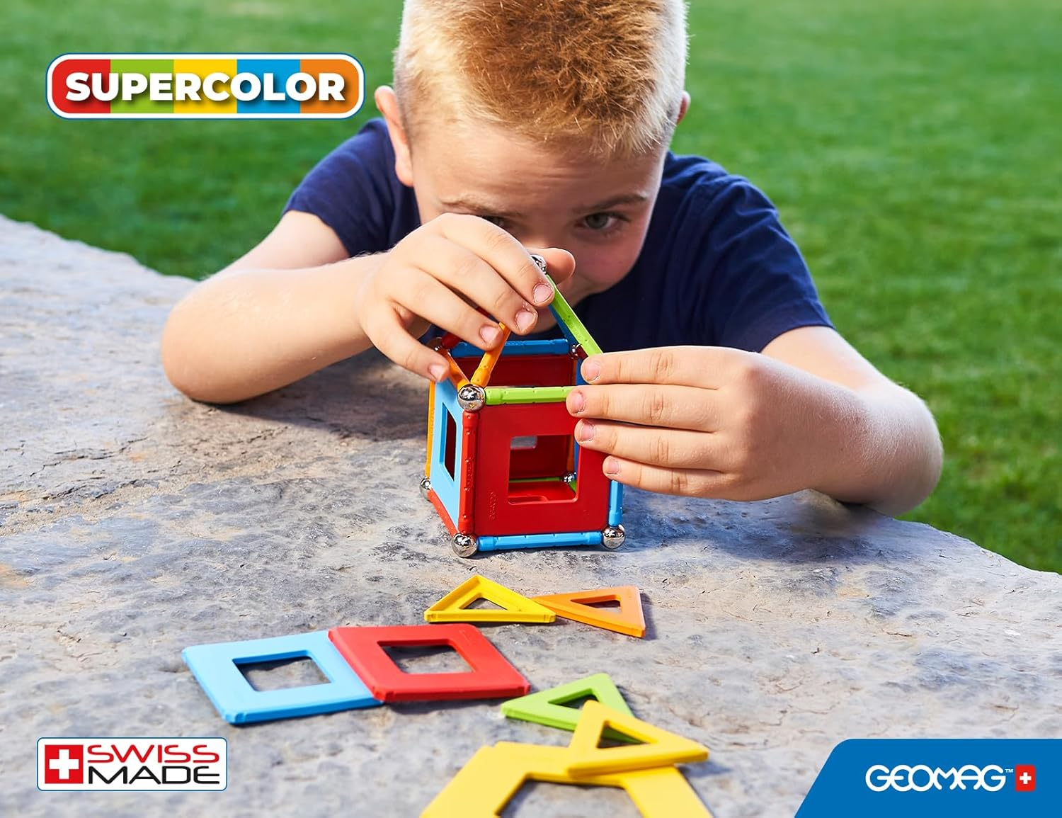 Geomag - Supercolor Magnetic Constructions for Kids, Magnetic Toy, Green Collection 100% Recycled Plastic, 52 Pieces image number 2