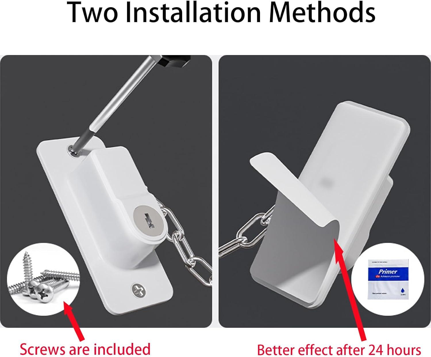 CMINGJ (6 Pack) Child Safety Locks, Adjustable Refrigerator Lock with Keys, for Fridge, Door, Drawers, Toilet and Child Safety Cabinet Lock, Door Lock, Window Lock for Kids and Toddlers (White) image number 6