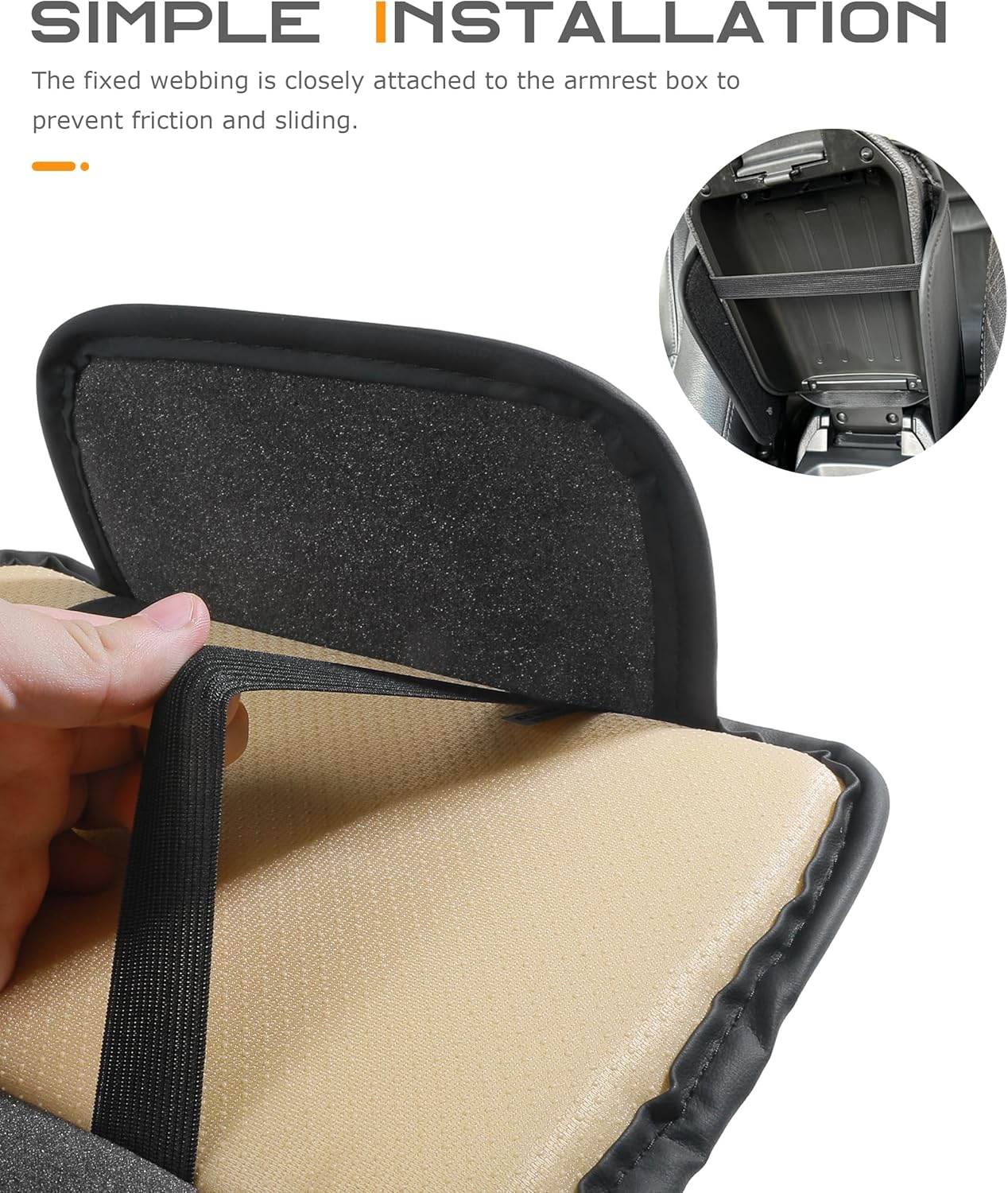 Center Console Cover,Arm Rest Cover for Car,Car Accessories Car Center Console Cover,Center Console Cover with Storage Bag,Car Interior Accessories for Most Vehicles Vehicles SUV (Black) image number 4