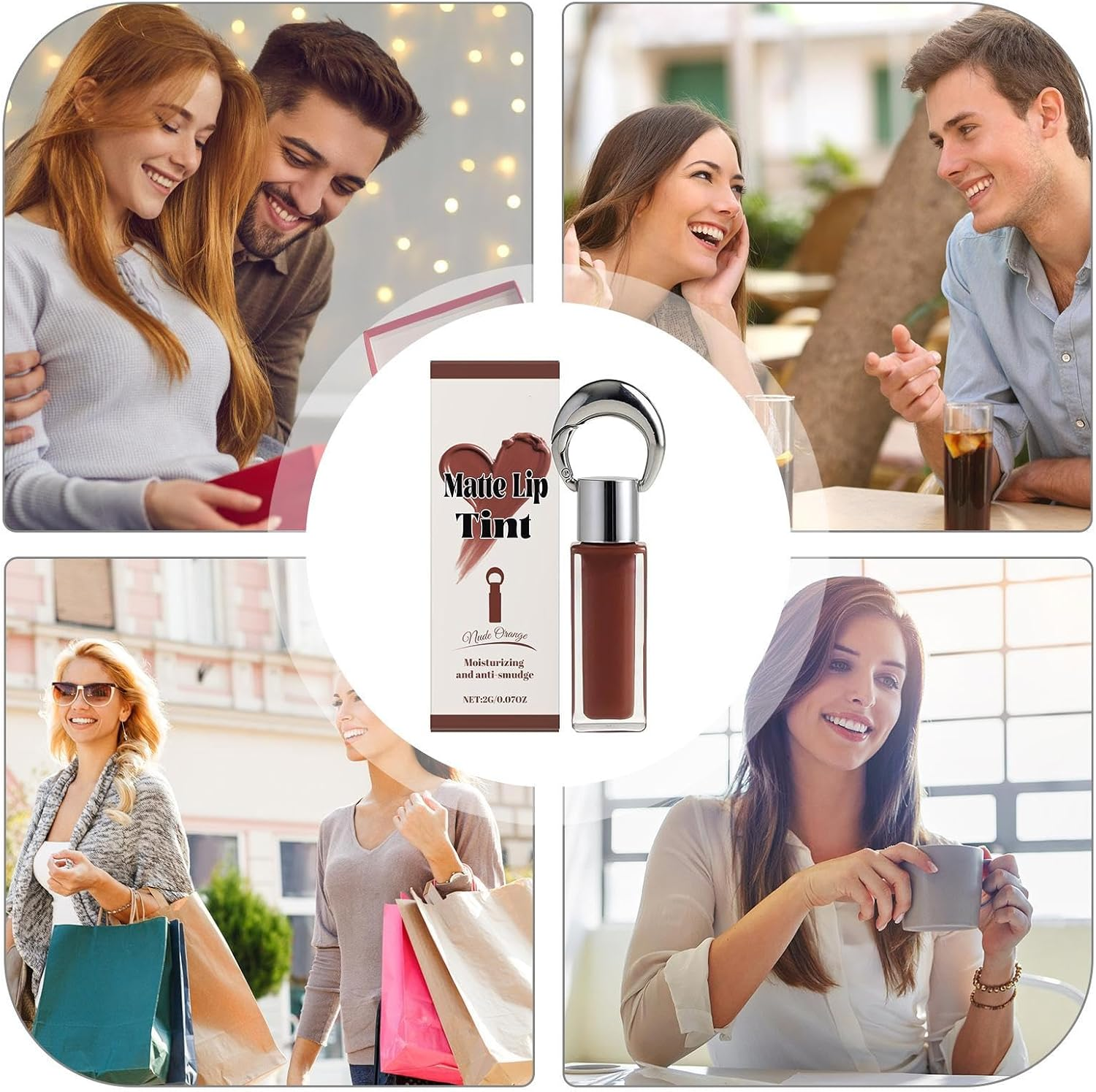 Glitter Lip Gloss - Highly Pigmented Plumper | Keychain Design Tinted Lip Plumper Gloss - for Women Teen Girls Family Cosmetic Makeup Beauty Party Photo Props - Light Purple image number 4