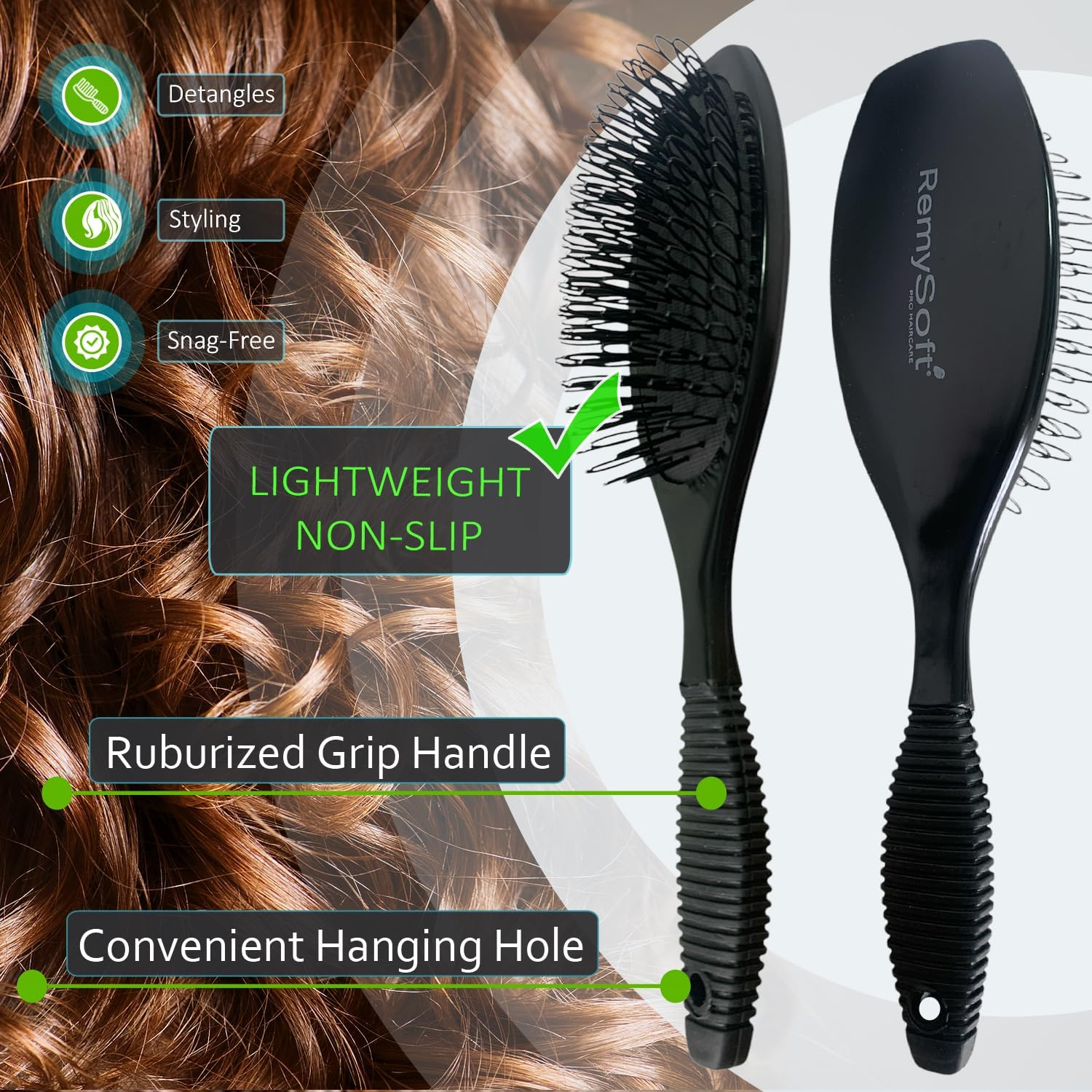 Remysoft One Twenty Three Loops - Loop Brush - Safe for Hair Extensions, Weaves and Wigs by Remysoft image number 1