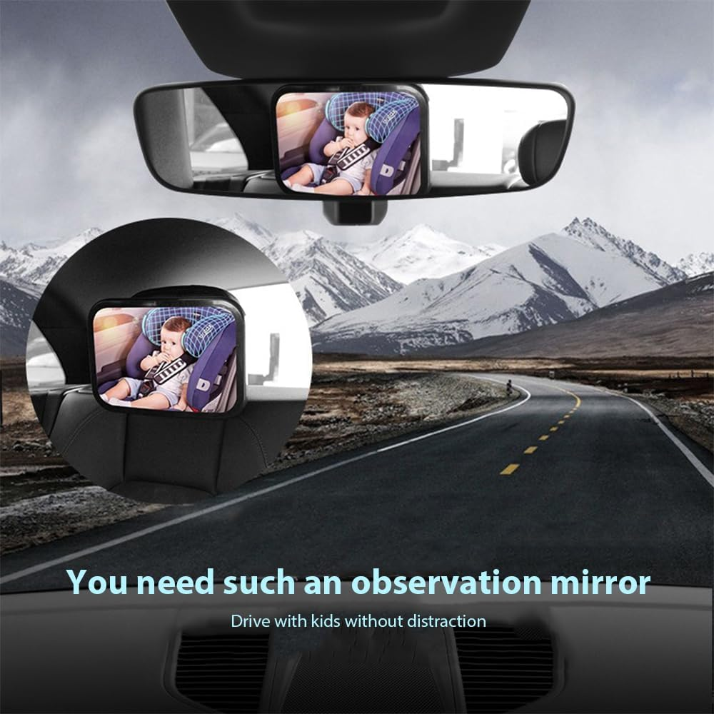 Baby Car Mirror &ndash; Adjustable Wide-Angle Acrylic Shatterproof Rear View Mirror for Back Seat, Durable Car Seat Mirror for Infants & Toddlers, Wide Rearview & 360&deg; Rotation, Easy Assembled image number 6